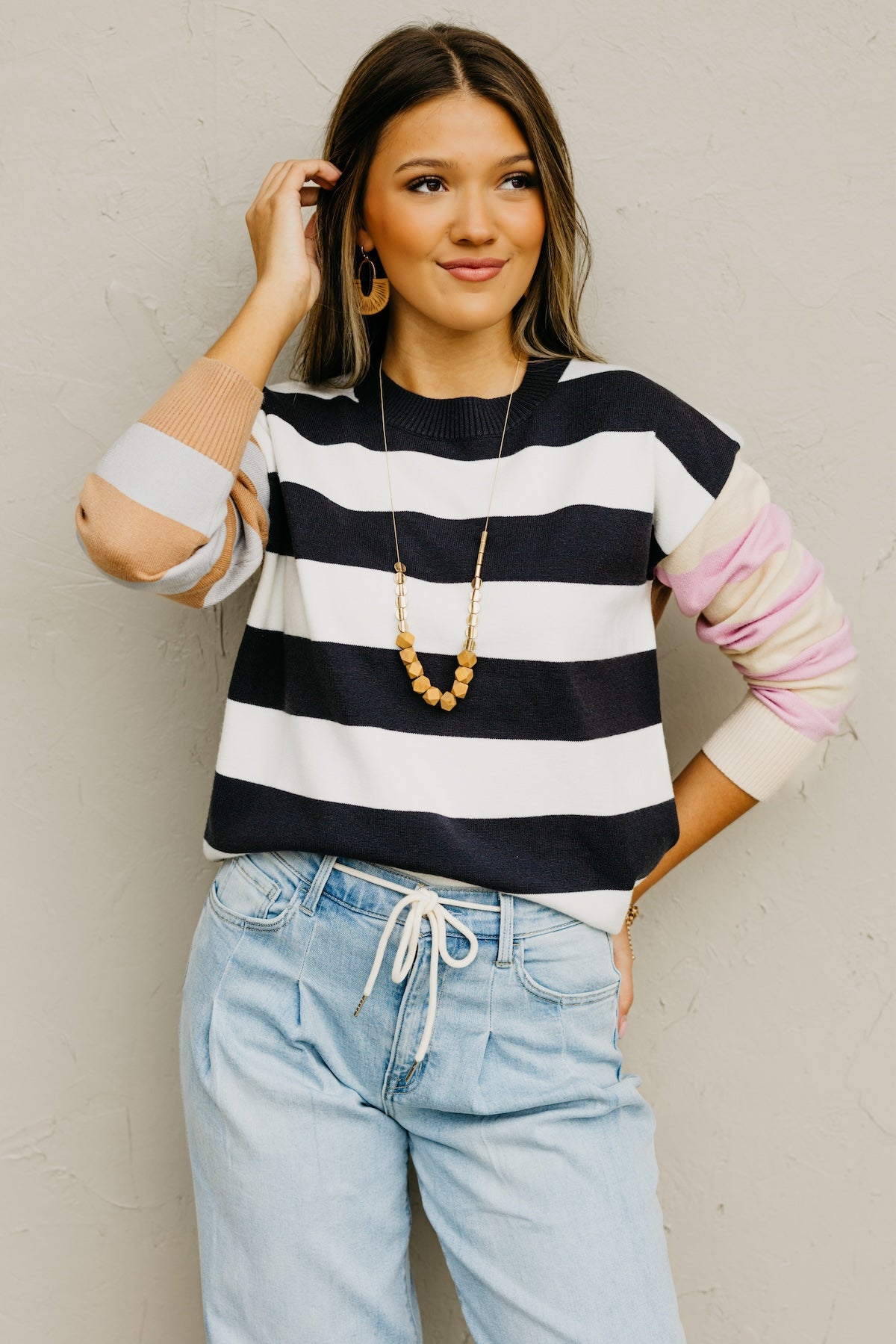 The Cameron Color Block Stripe Sweater