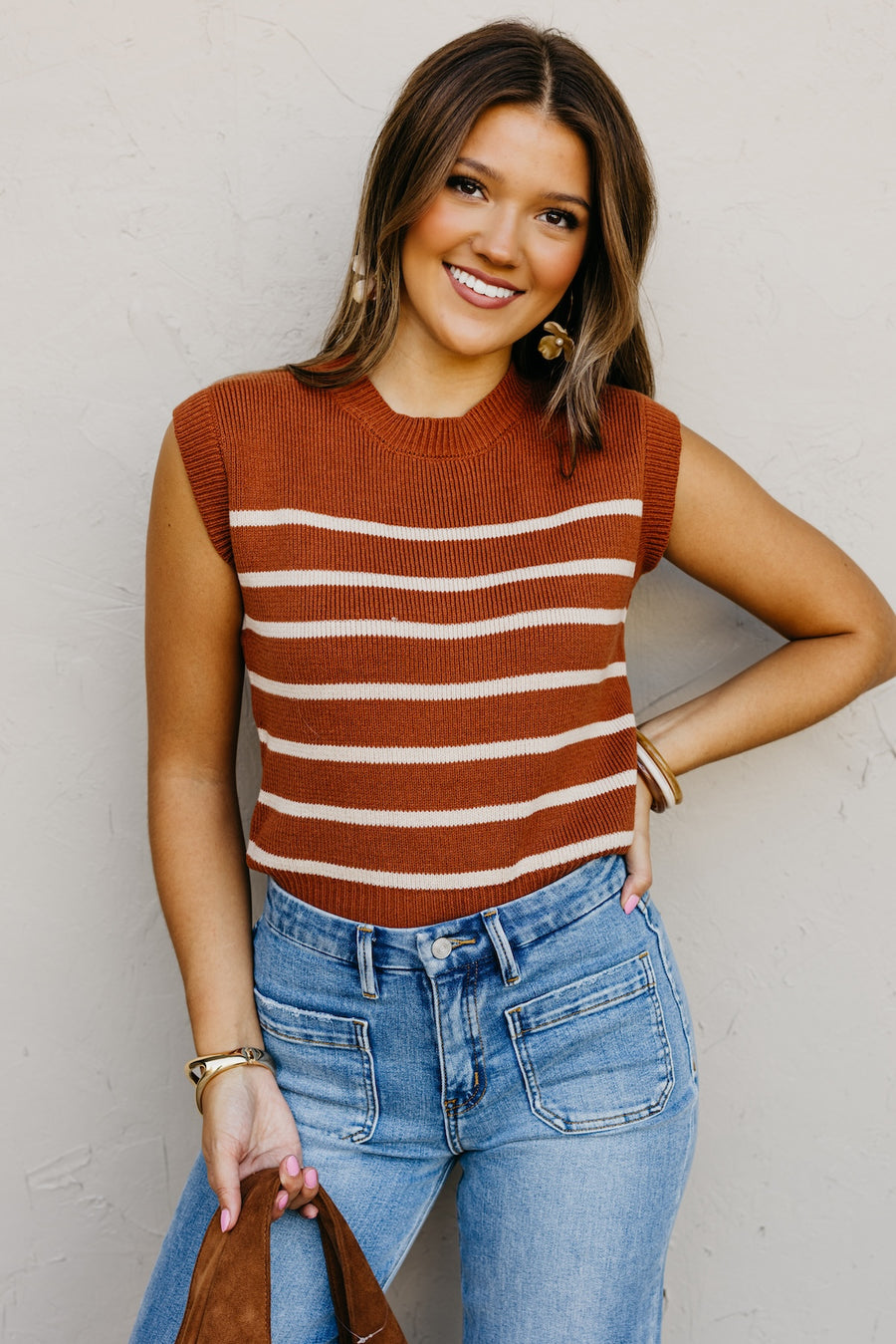 The Joseph Sleeveless Stripe Sweater