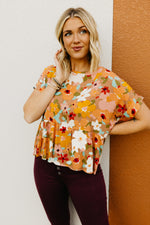 The Molly Crepon Fall Floral Peplum Top
