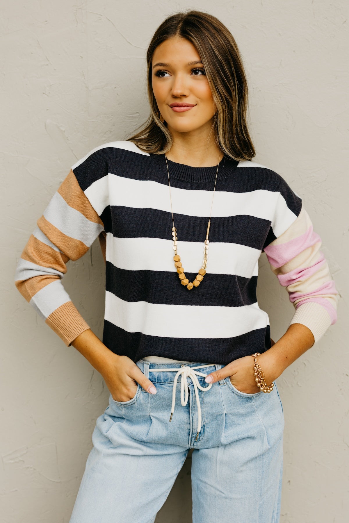 The Cameron Color Block Stripe Sweater