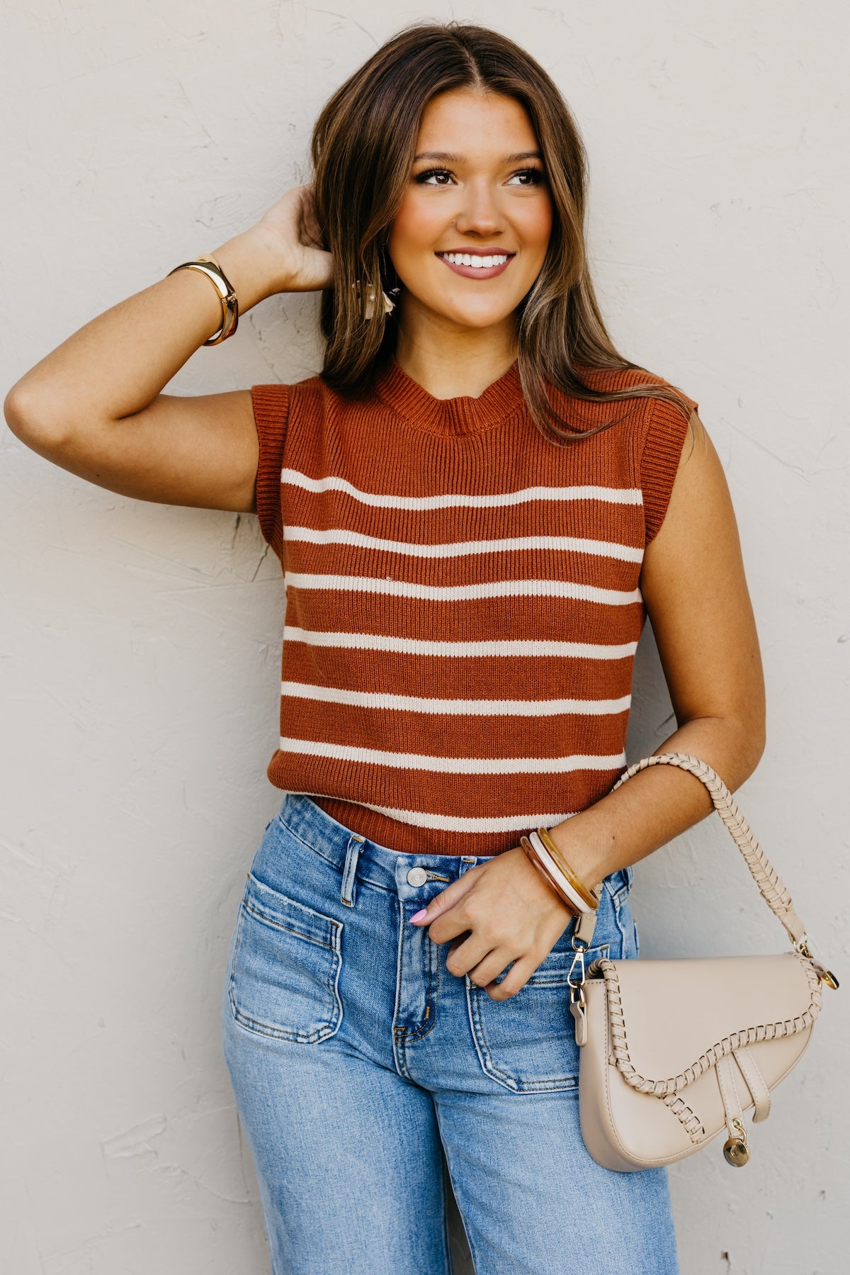 The Joseph Sleeveless Stripe Sweater