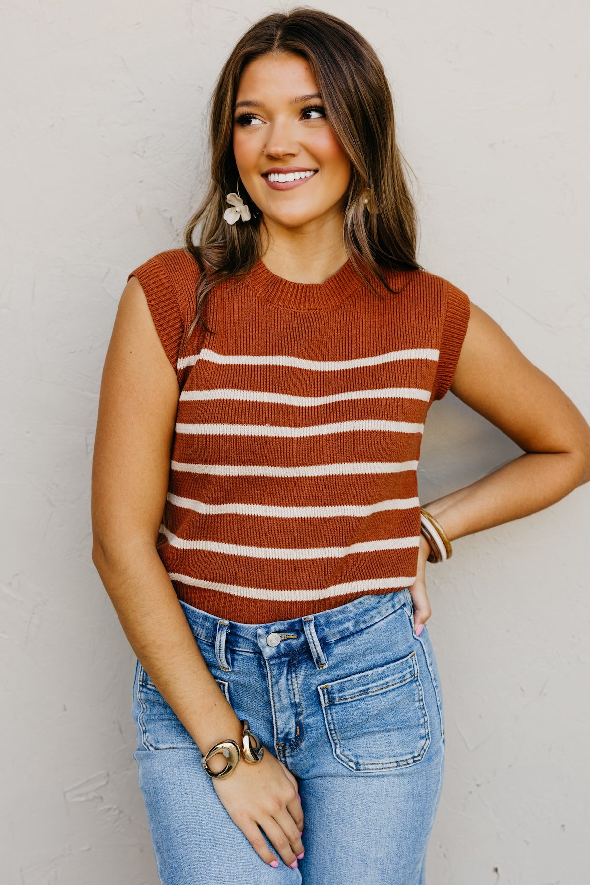 The Joseph Sleeveless Stripe Sweater