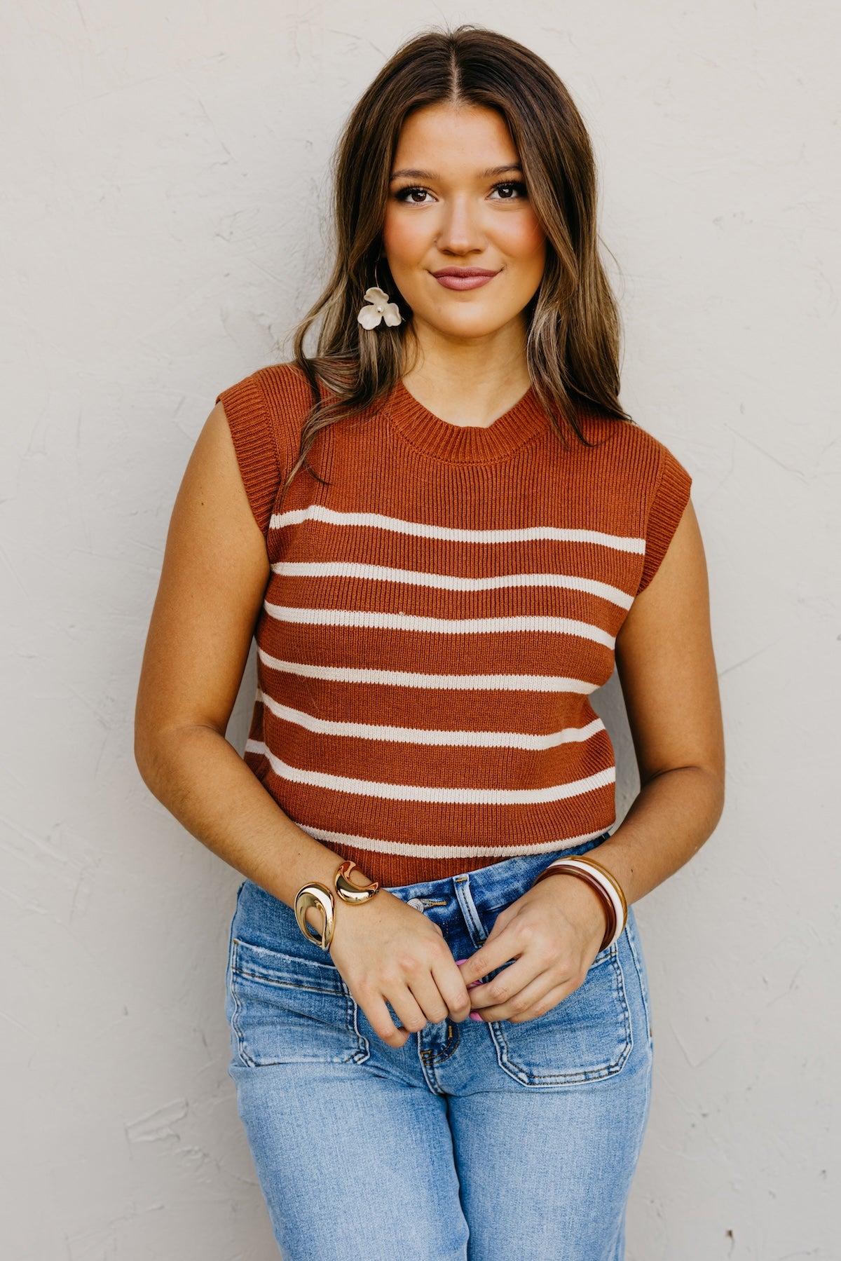 The Joseph Sleeveless Stripe Sweater