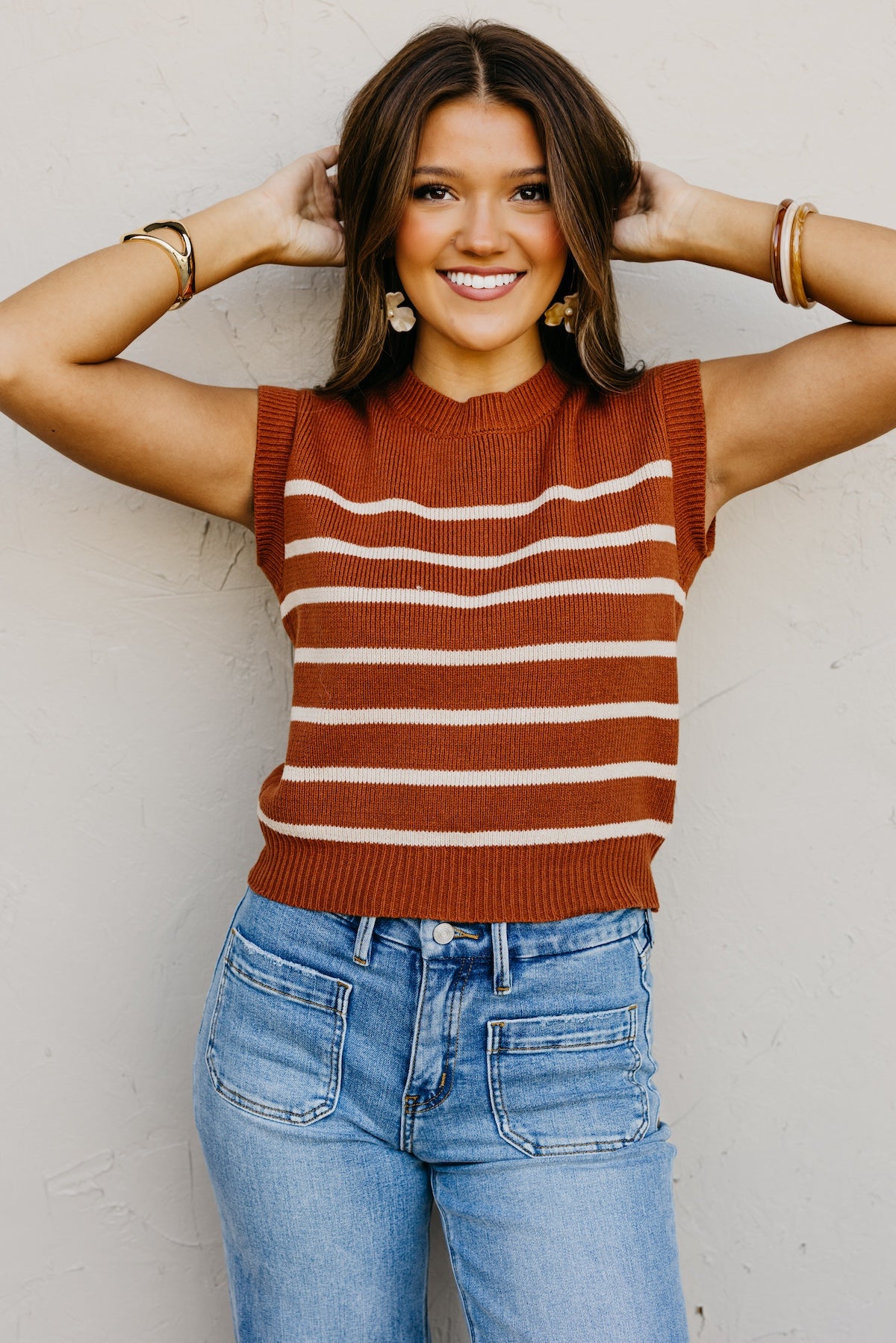 The Joseph Sleeveless Stripe Sweater