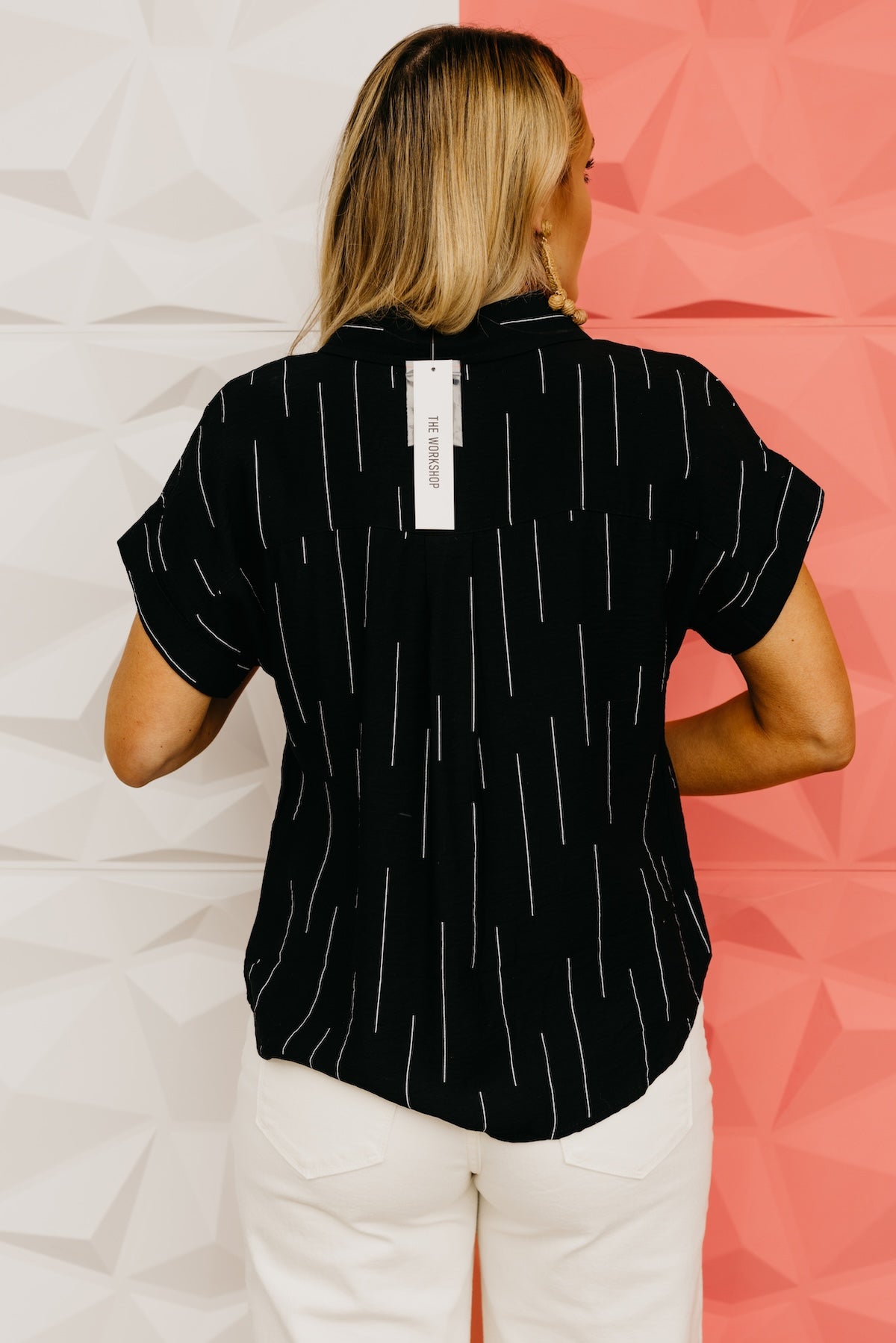 The Aileen Line Print Collared Shirt