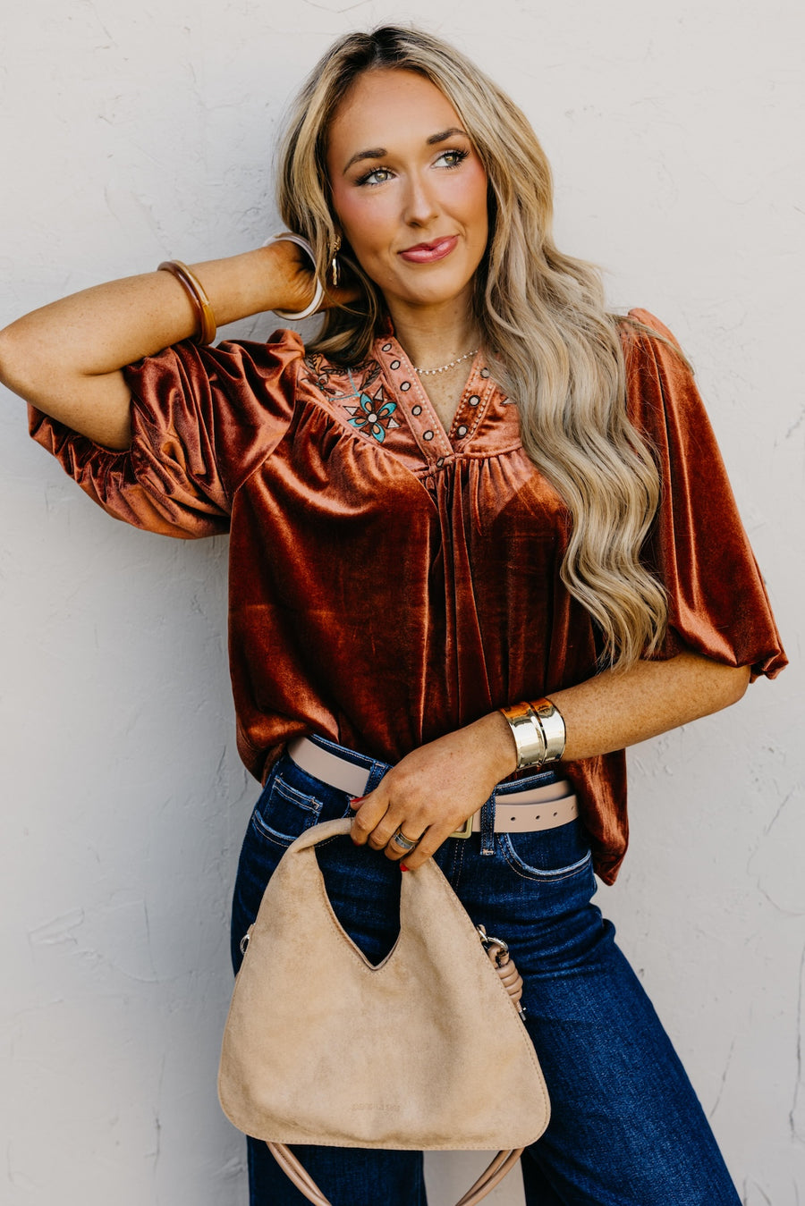 The Reno Felt Embroidered Top