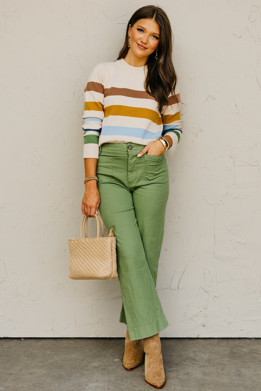 The Alfredo Wide Rainbow Striped Sweater