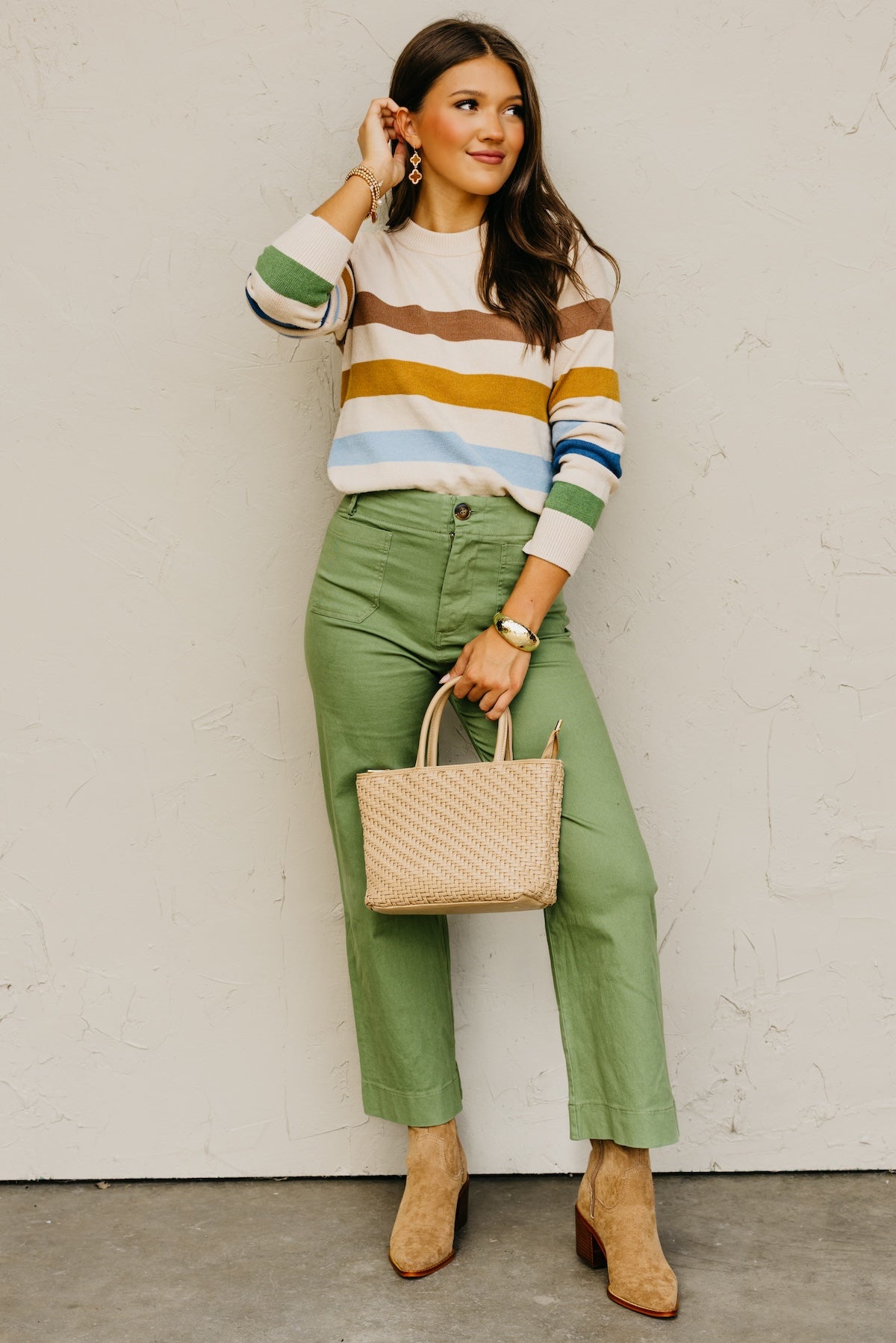 The Alfredo Wide Rainbow Striped Sweater