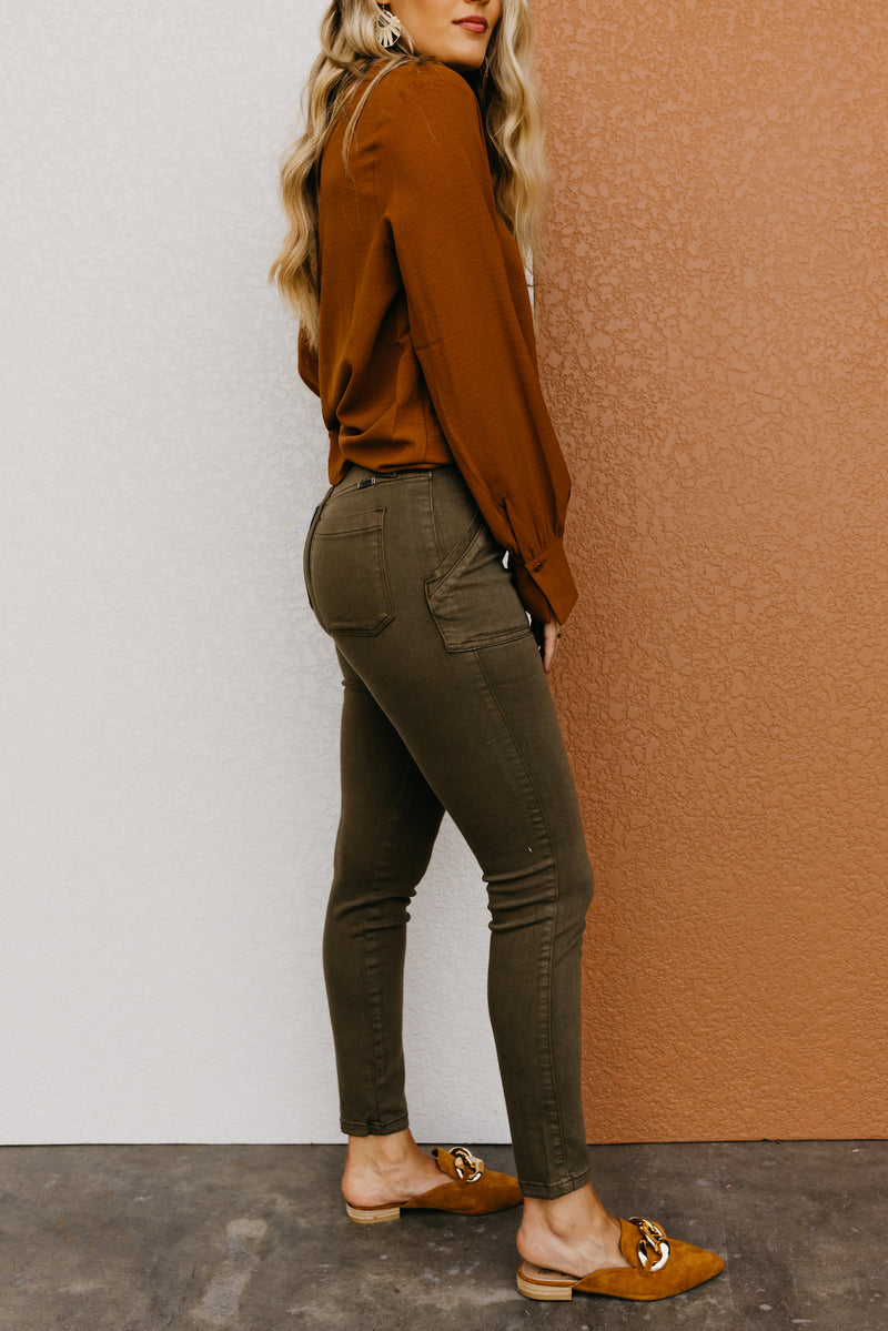 Kan Can Denim | High Rise Utility Ankle Skinny Jeans KC9305OL