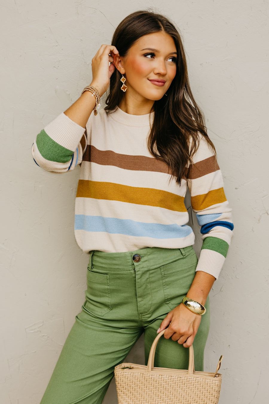 The Alfredo Wide Rainbow Striped Sweater