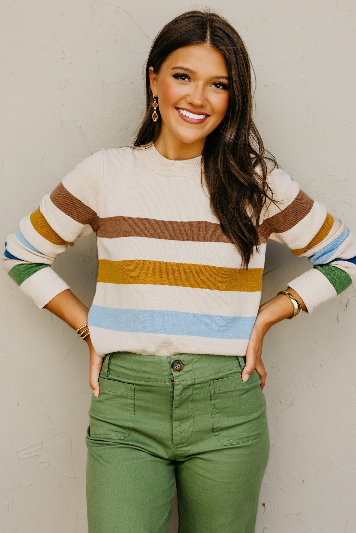 The Alfredo Wide Rainbow Striped Sweater