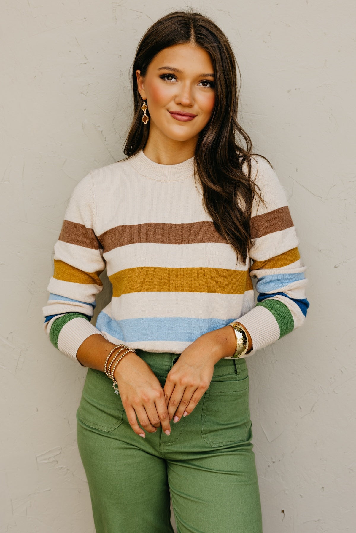The Alfredo Wide Rainbow Striped Sweater