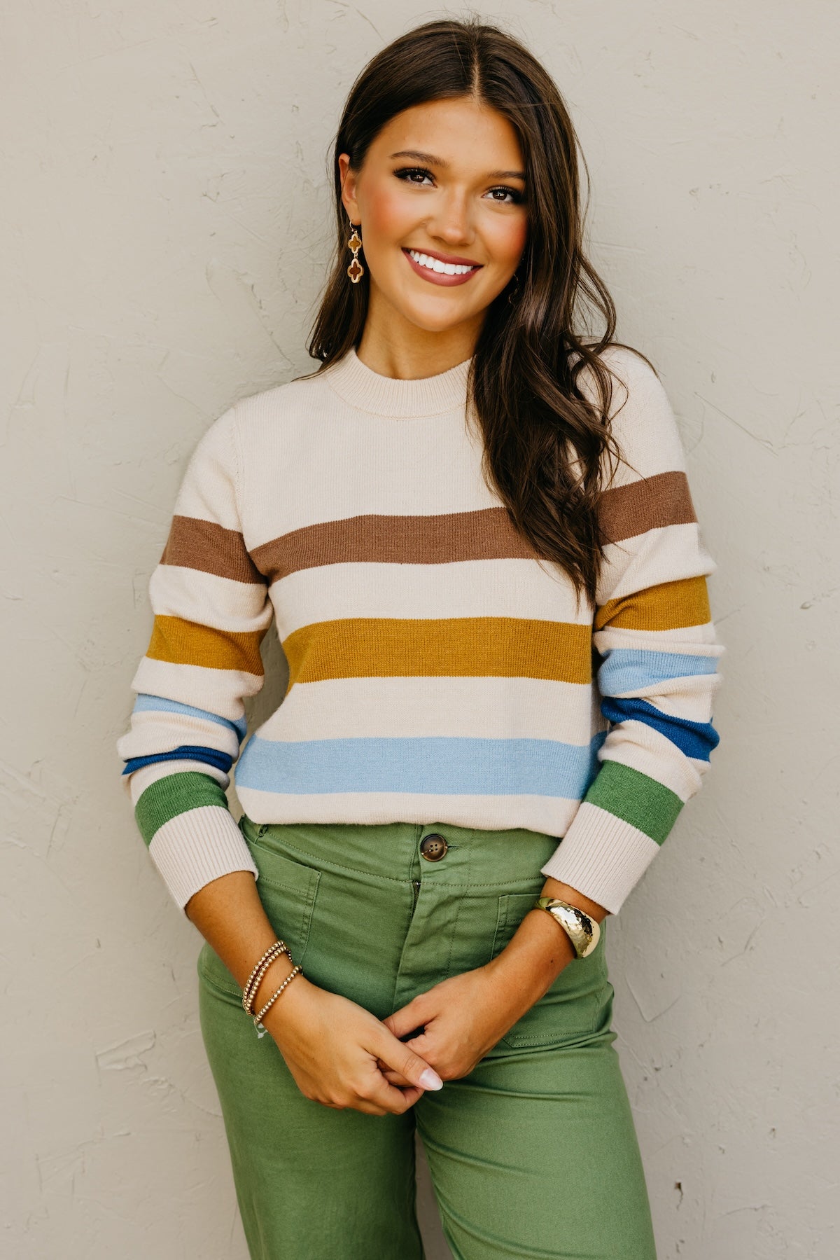 The Alfredo Wide Rainbow Striped Sweater