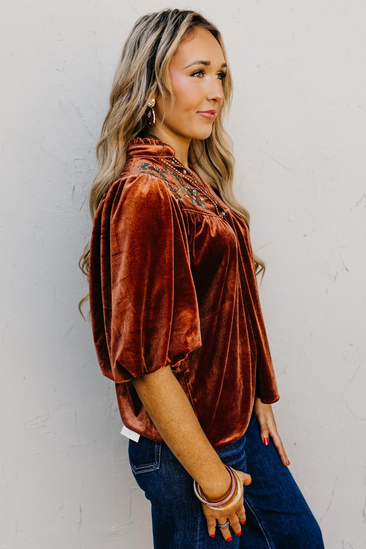 The Reno Felt Embroidered Top