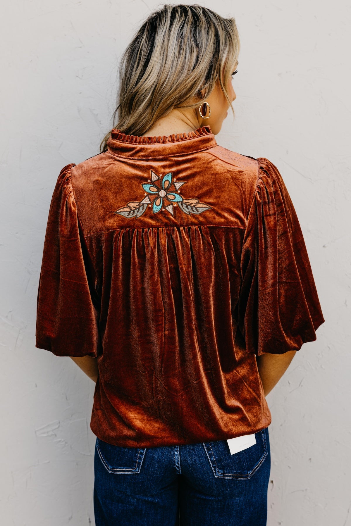 The Reno Felt Embroidered Top