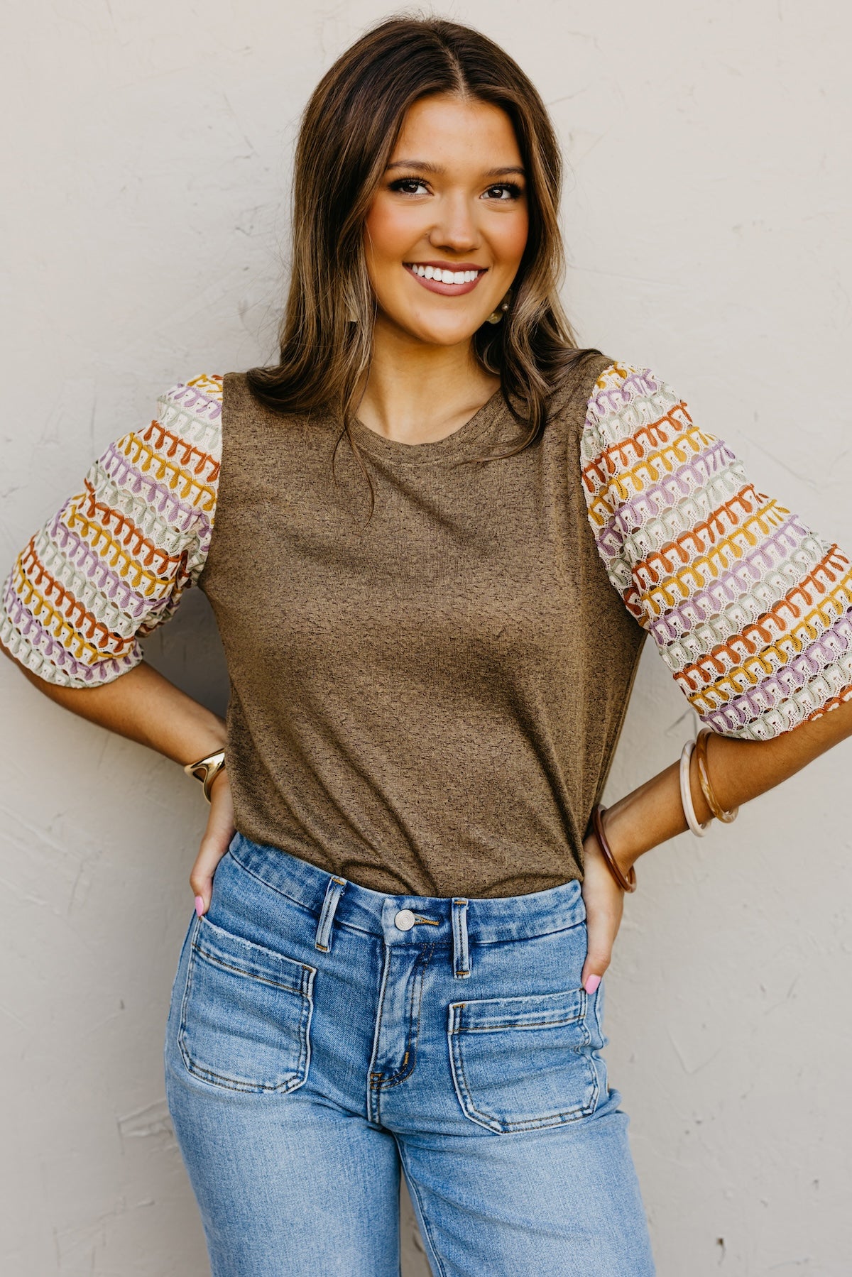 The Brixton Puff Sleeve Knit Top