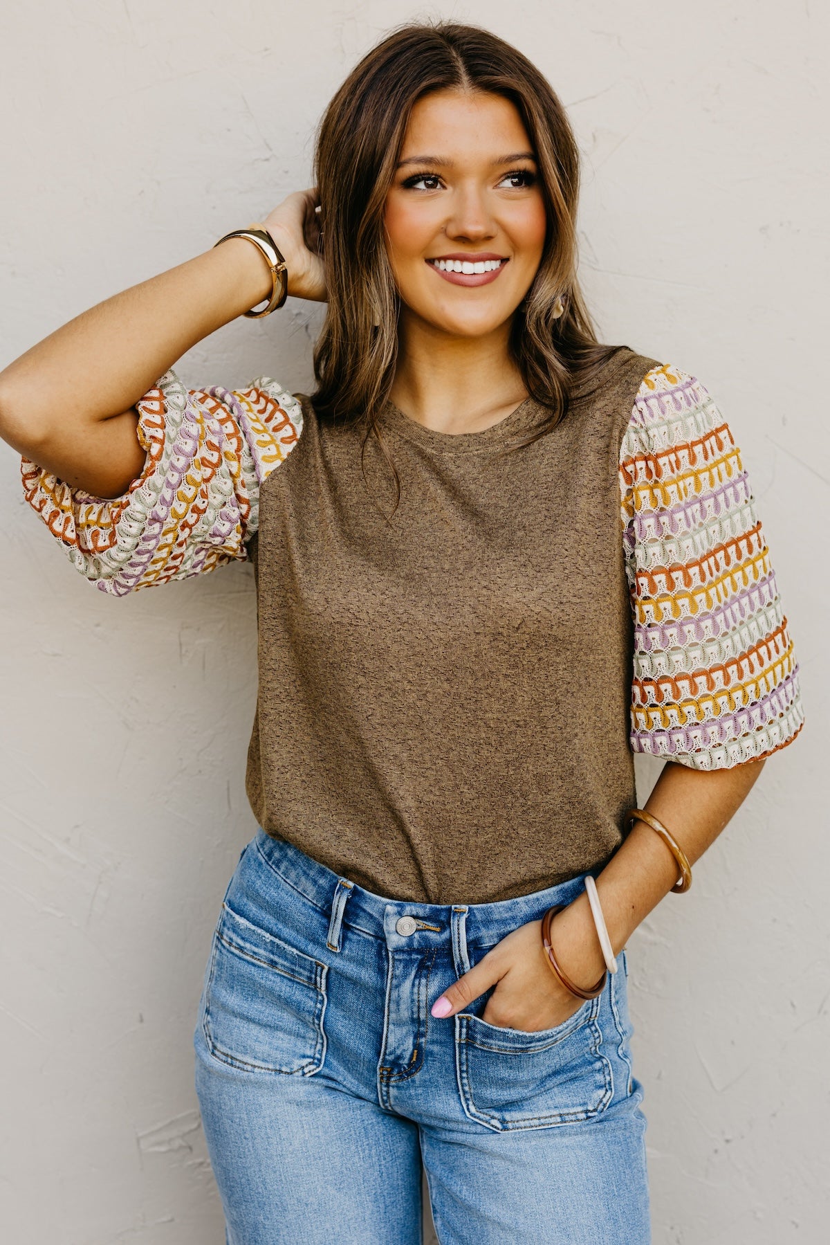 The Brixton Puff Sleeve Knit Top