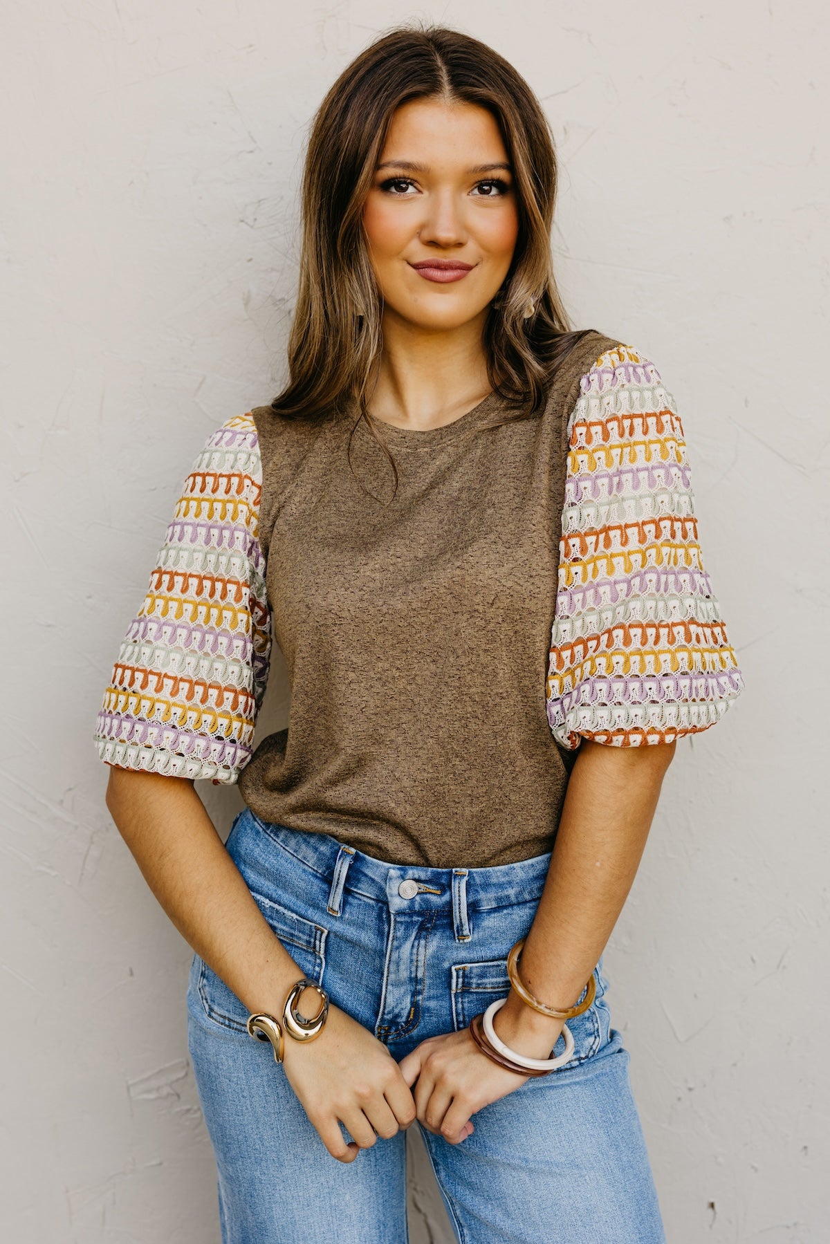 The Brixton Puff Sleeve Knit Top