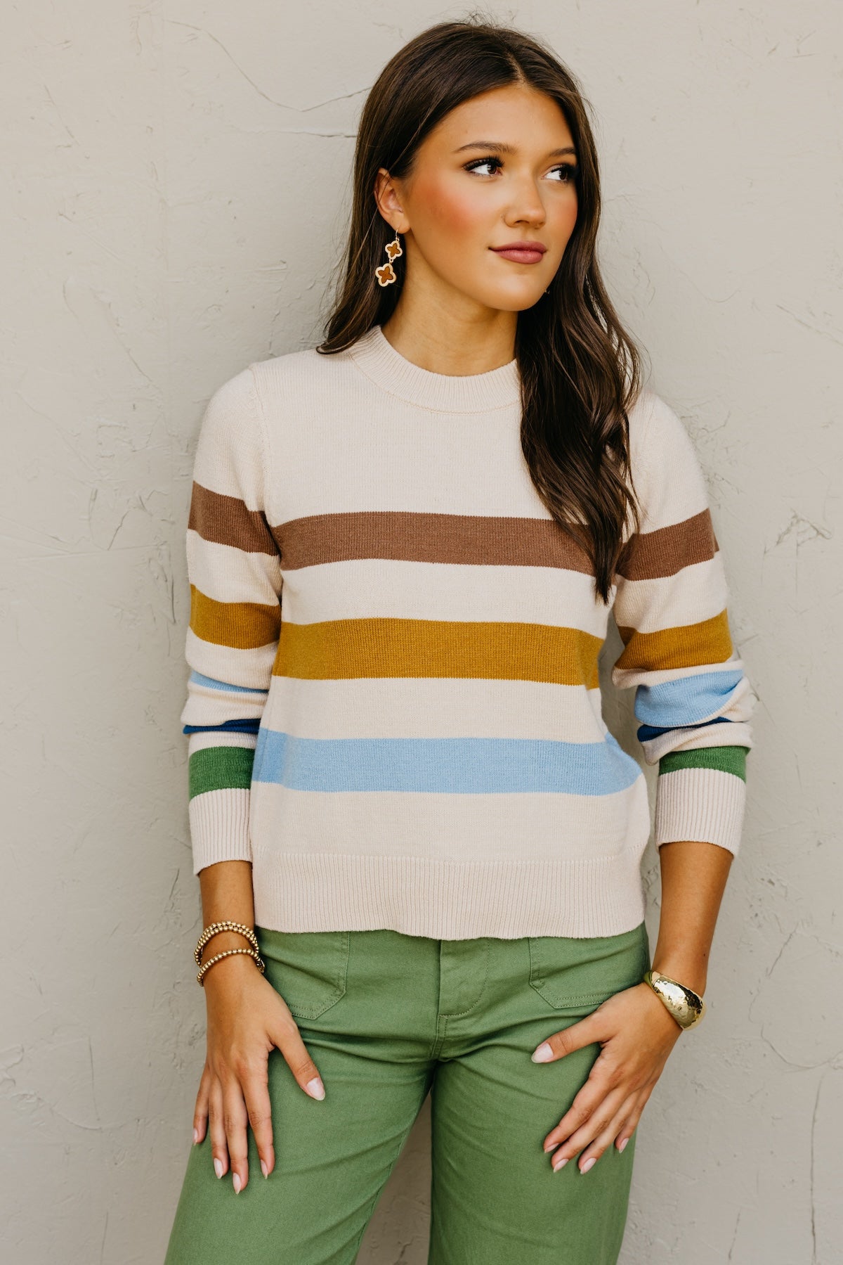 The Alfredo Wide Rainbow Striped Sweater