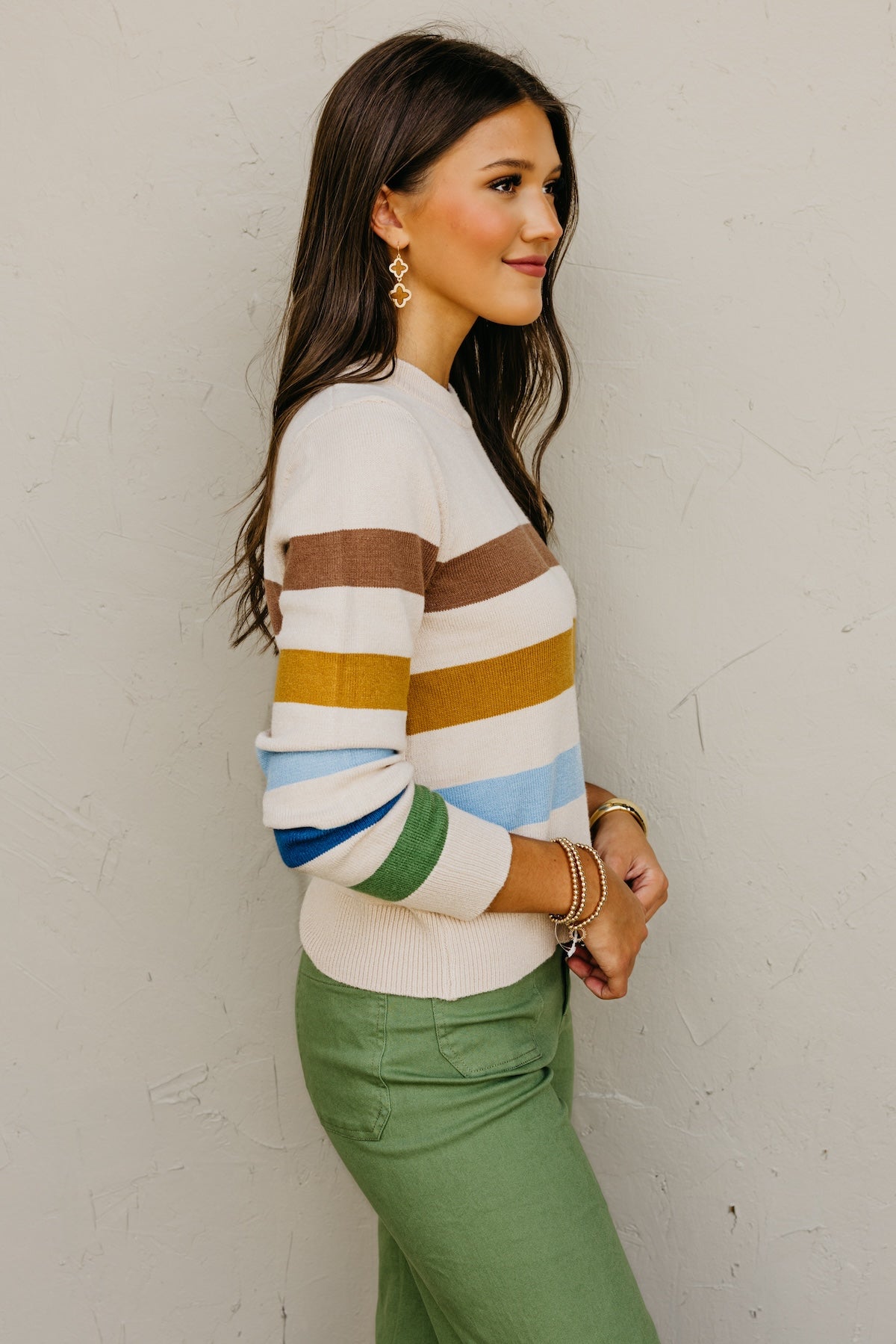 The Alfredo Wide Rainbow Striped Sweater