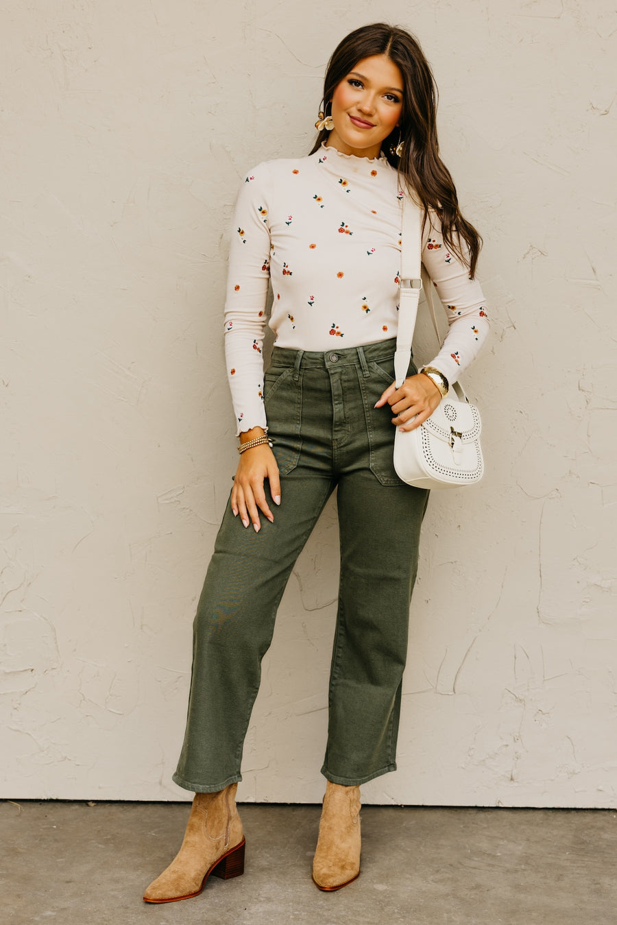The Jasiah Embroidered Cabbage Hem Top