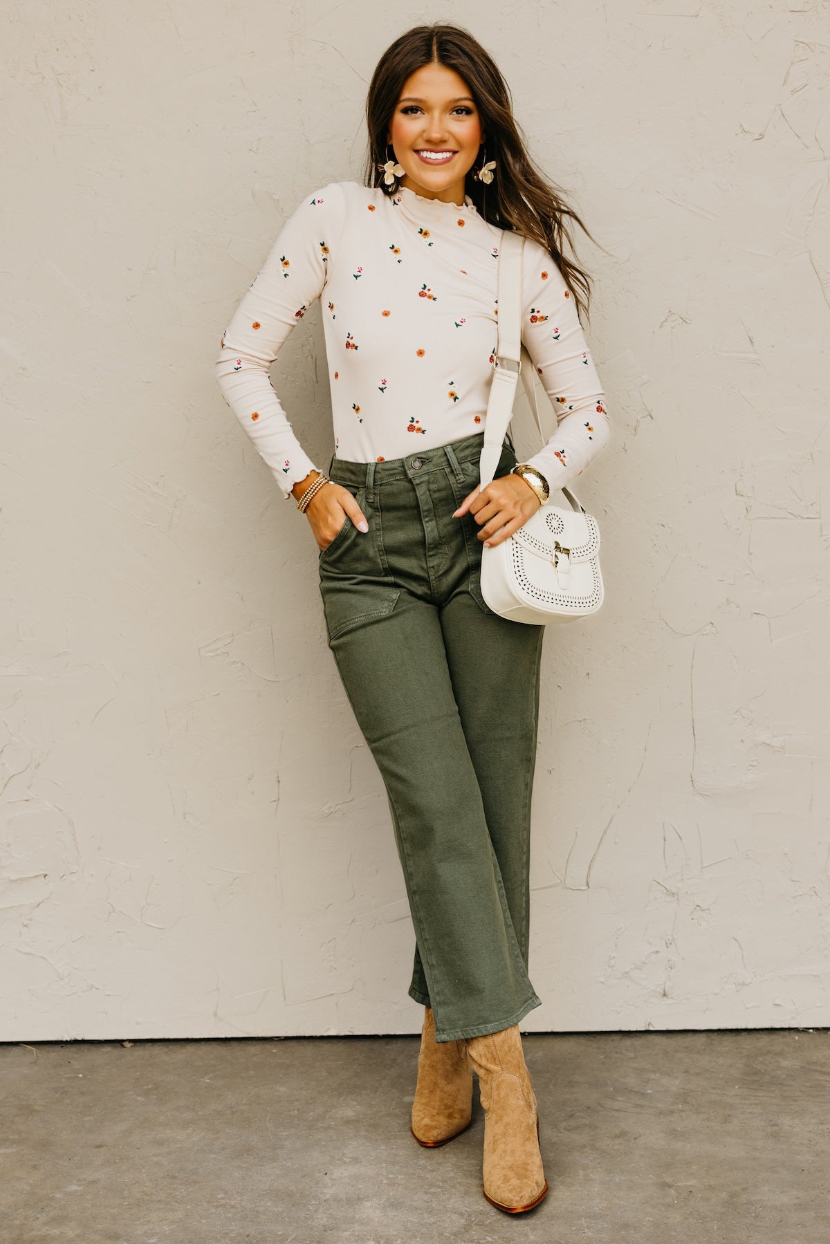 The Jasiah Embroidered Cabbage Hem Top