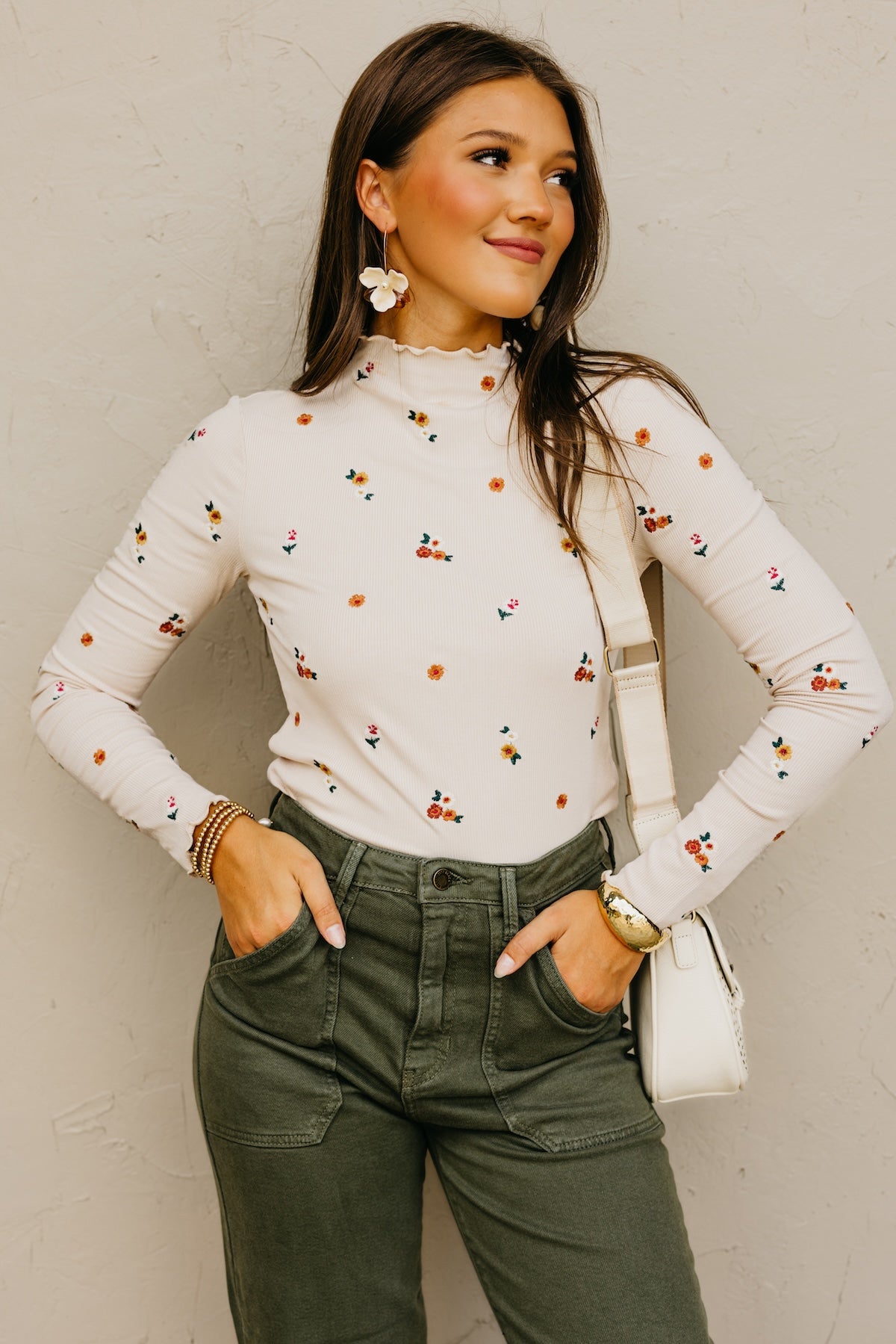 The Jasiah Embroidered Cabbage Hem Top