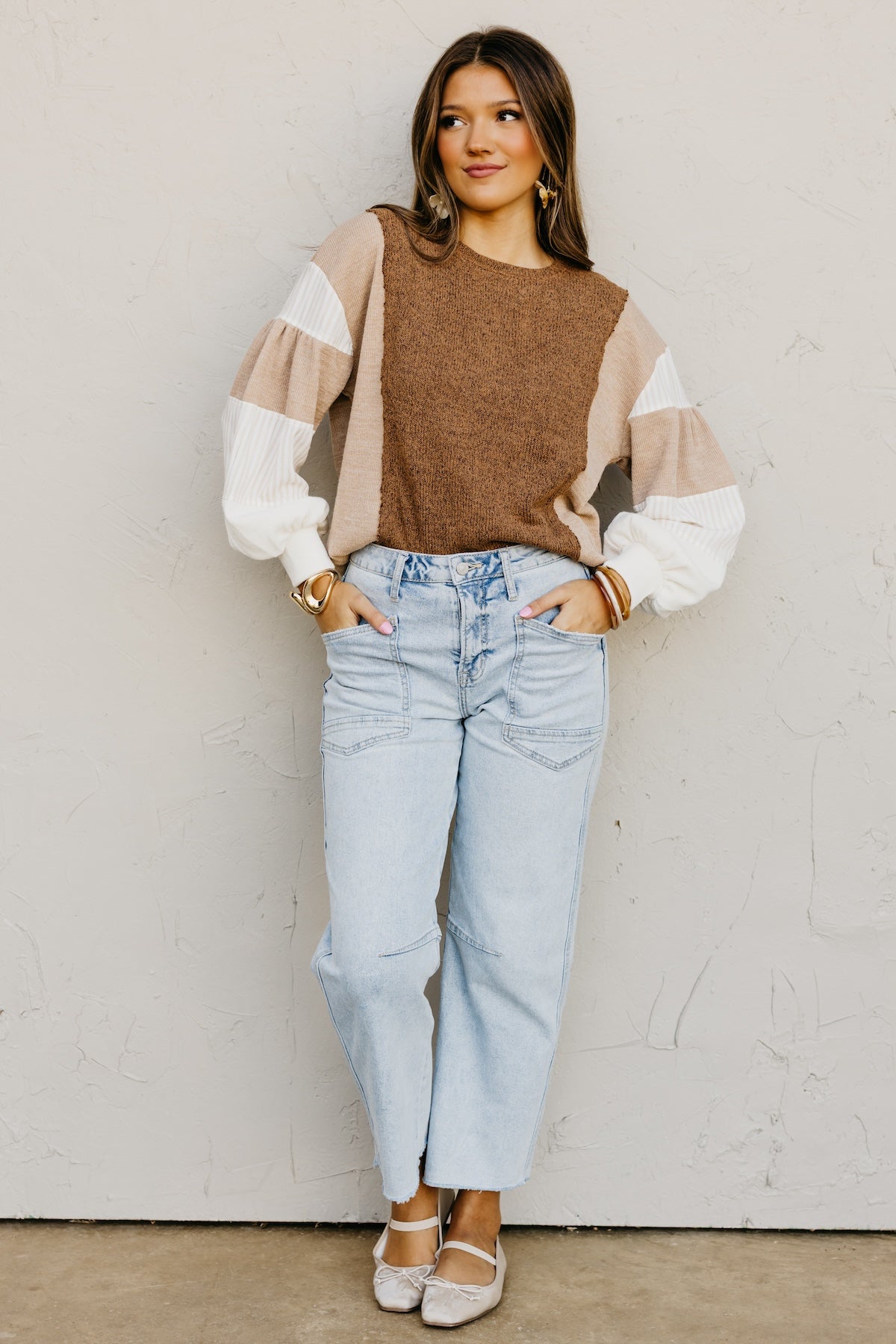 The Kayden Color Block Knit Top