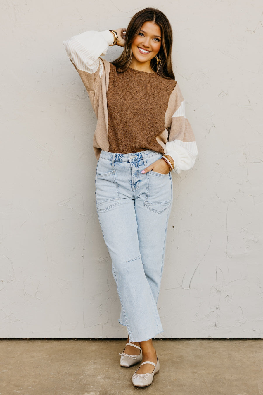 The Kayden Color Block Knit Top