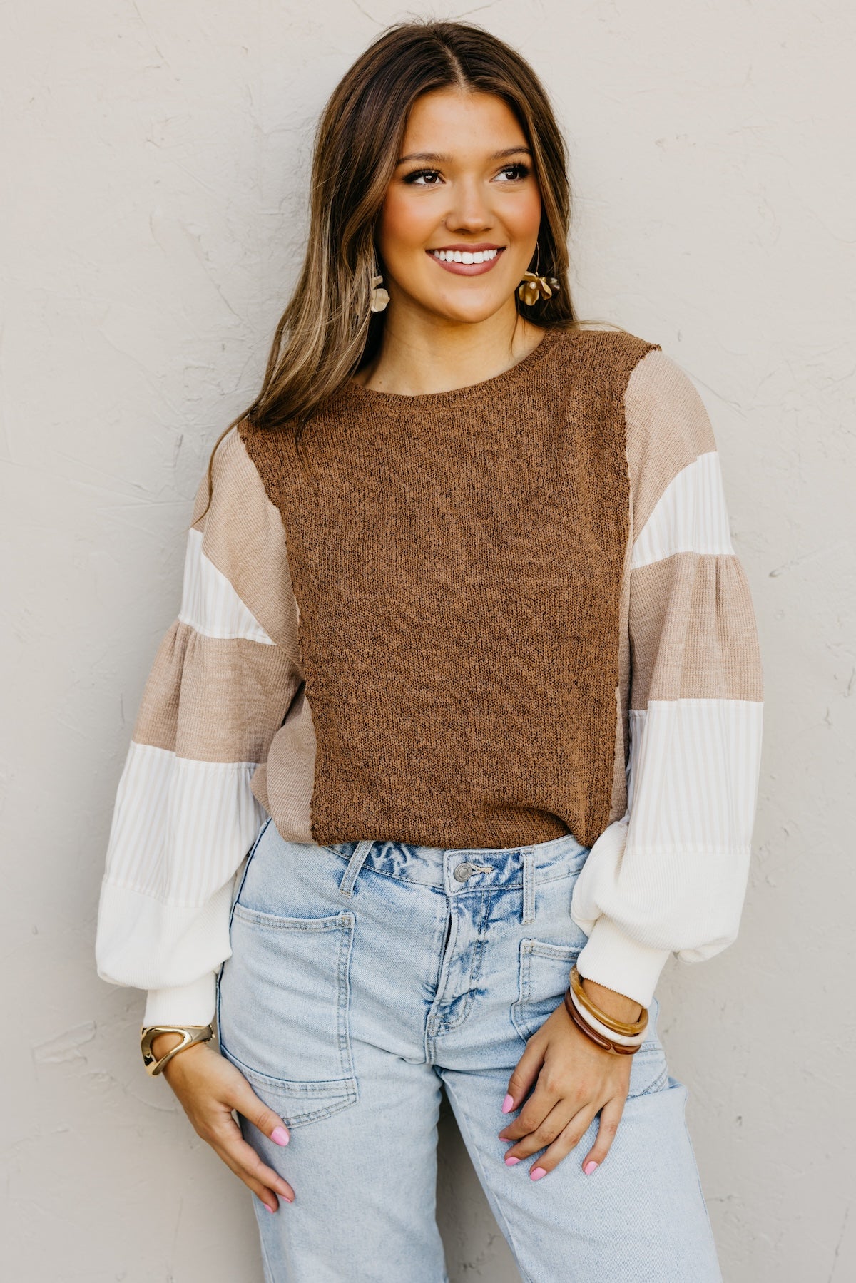 The Kayden Color Block Knit Top