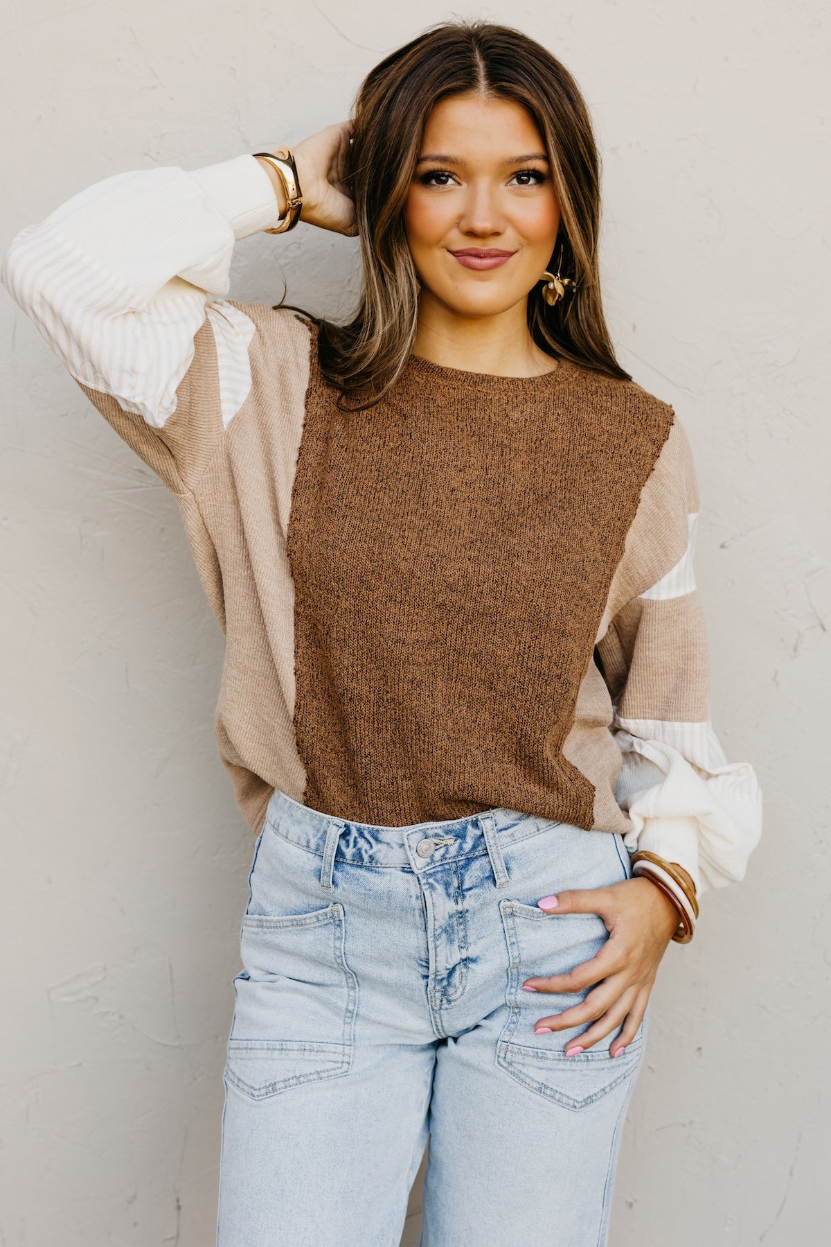 The Kayden Color Block Knit Top