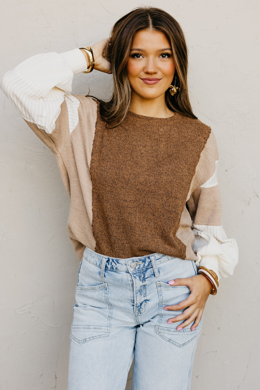 The Kayden Color Block Knit Top