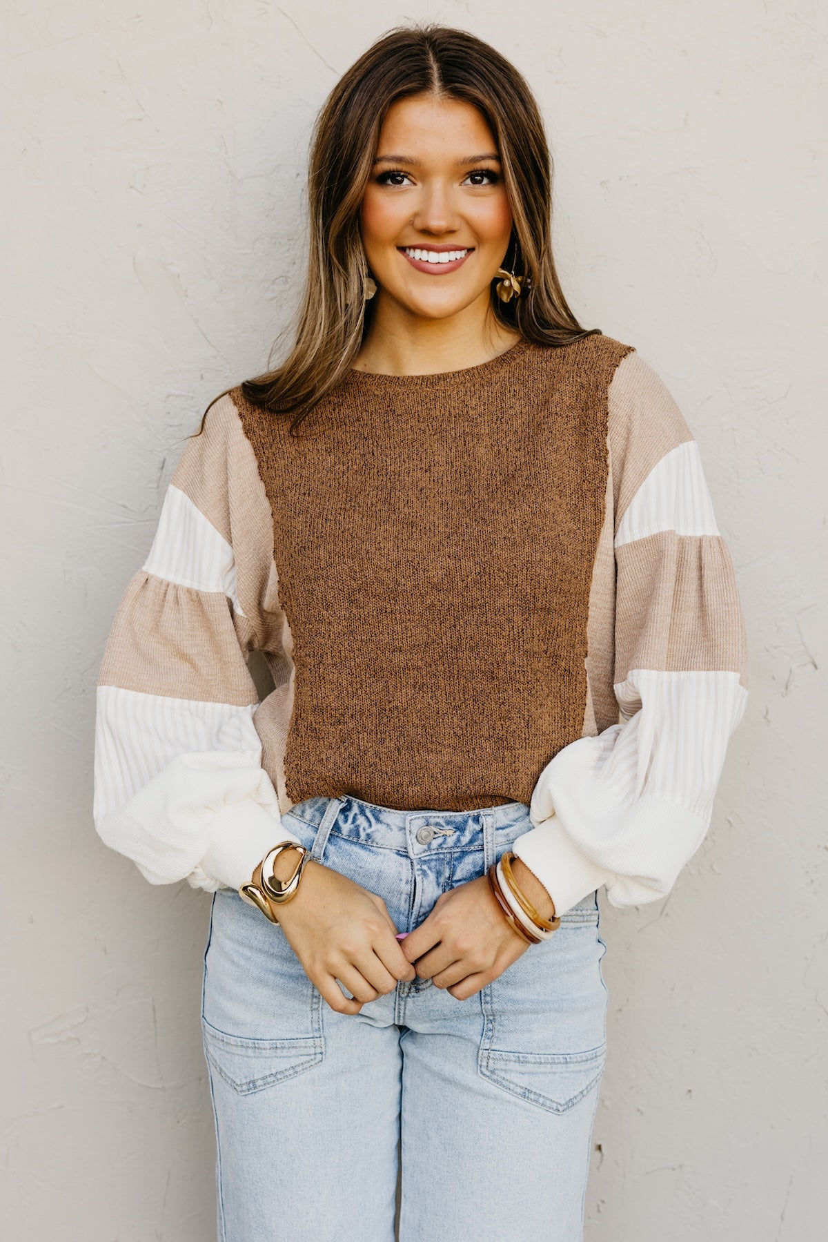 The Kayden Color Block Knit Top