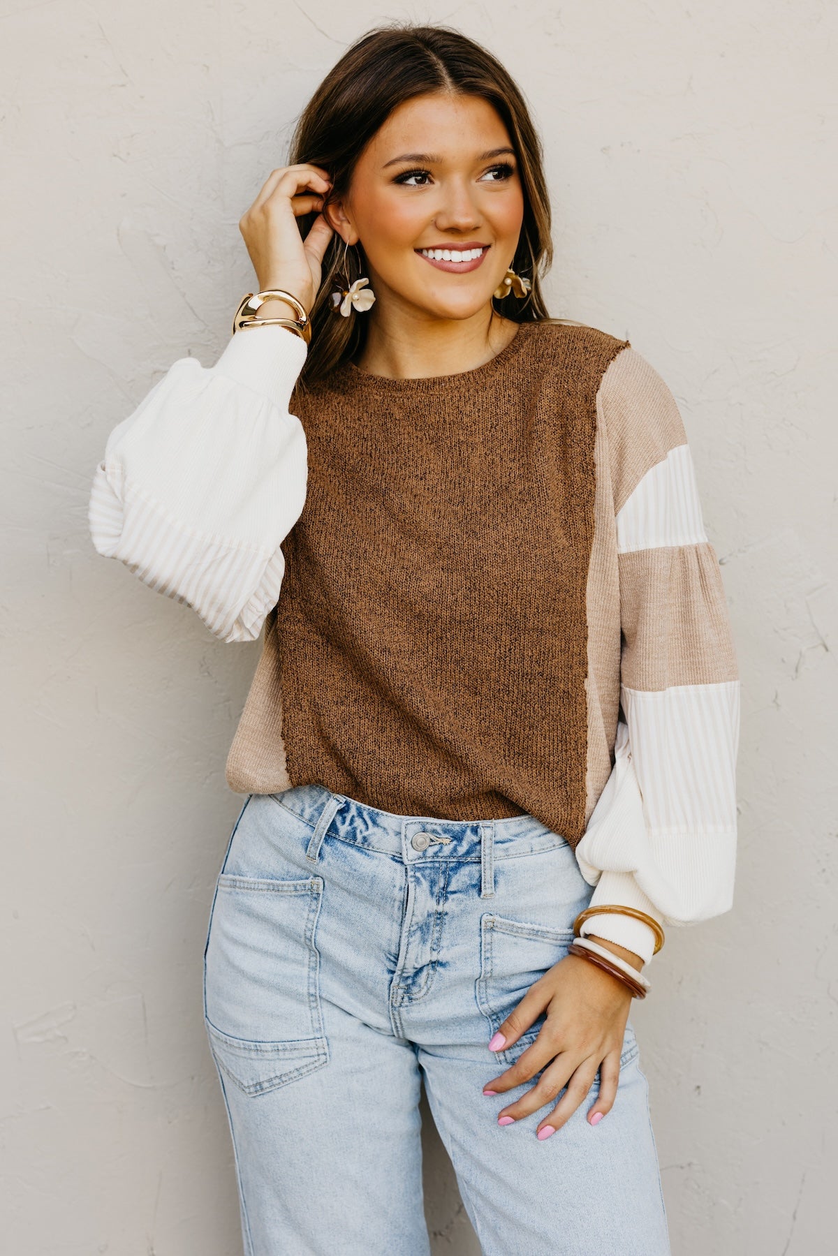 The Kayden Color Block Knit Top