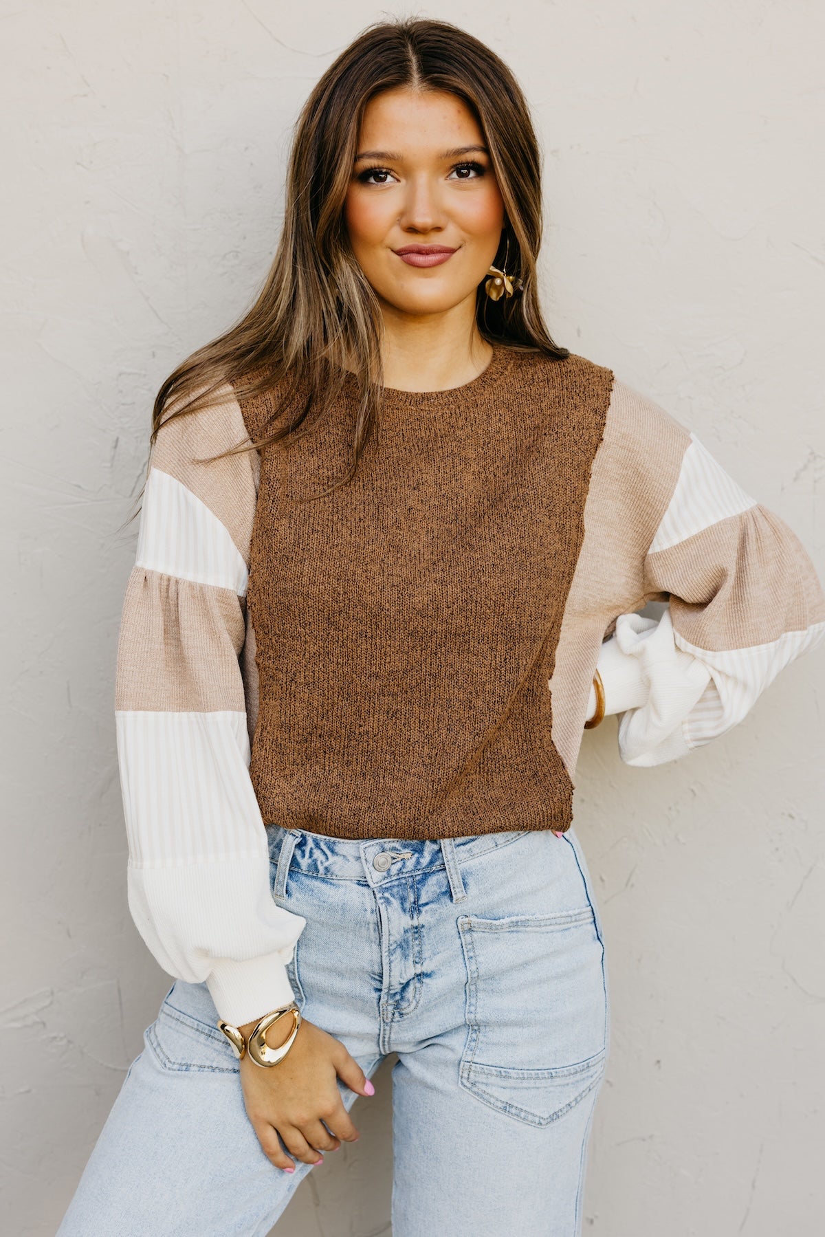 The Kayden Color Block Knit Top