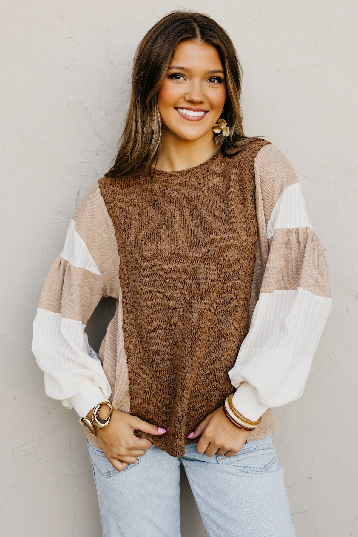 The Kayden Color Block Knit Top