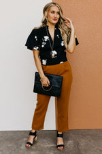 The Maxton Floral Ruffle Trim Woven Blouse