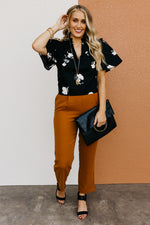 The Maxton Floral Ruffle Trim Woven Blouse