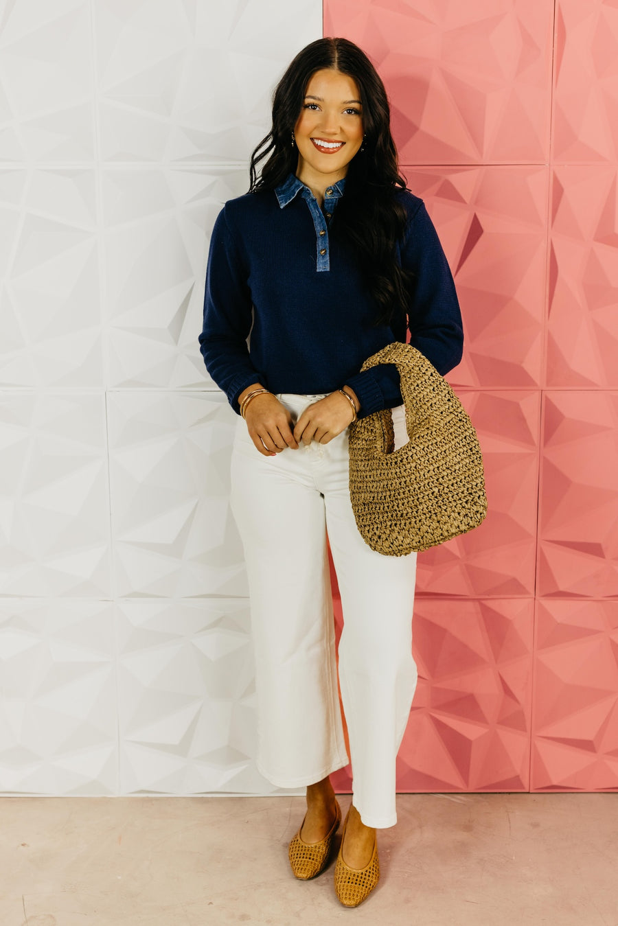 The Evan Chambray Contrast Sweater