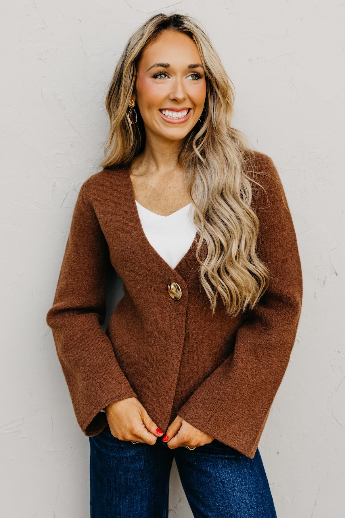 The Ameer Gold Button Cardigan