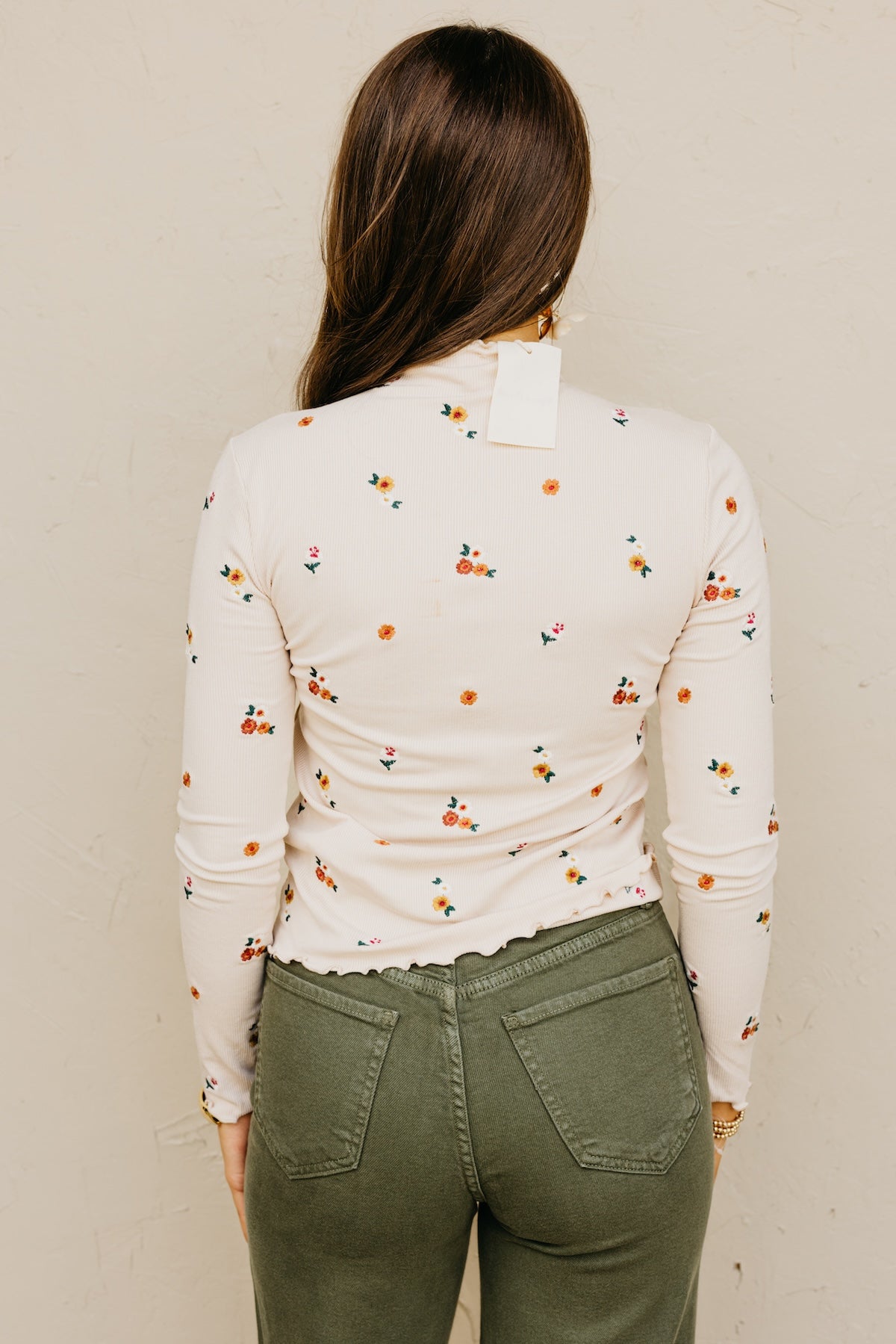 The Jasiah Embroidered Cabbage Hem Top