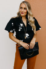 The Maxton Floral Ruffle Trim Woven Blouse