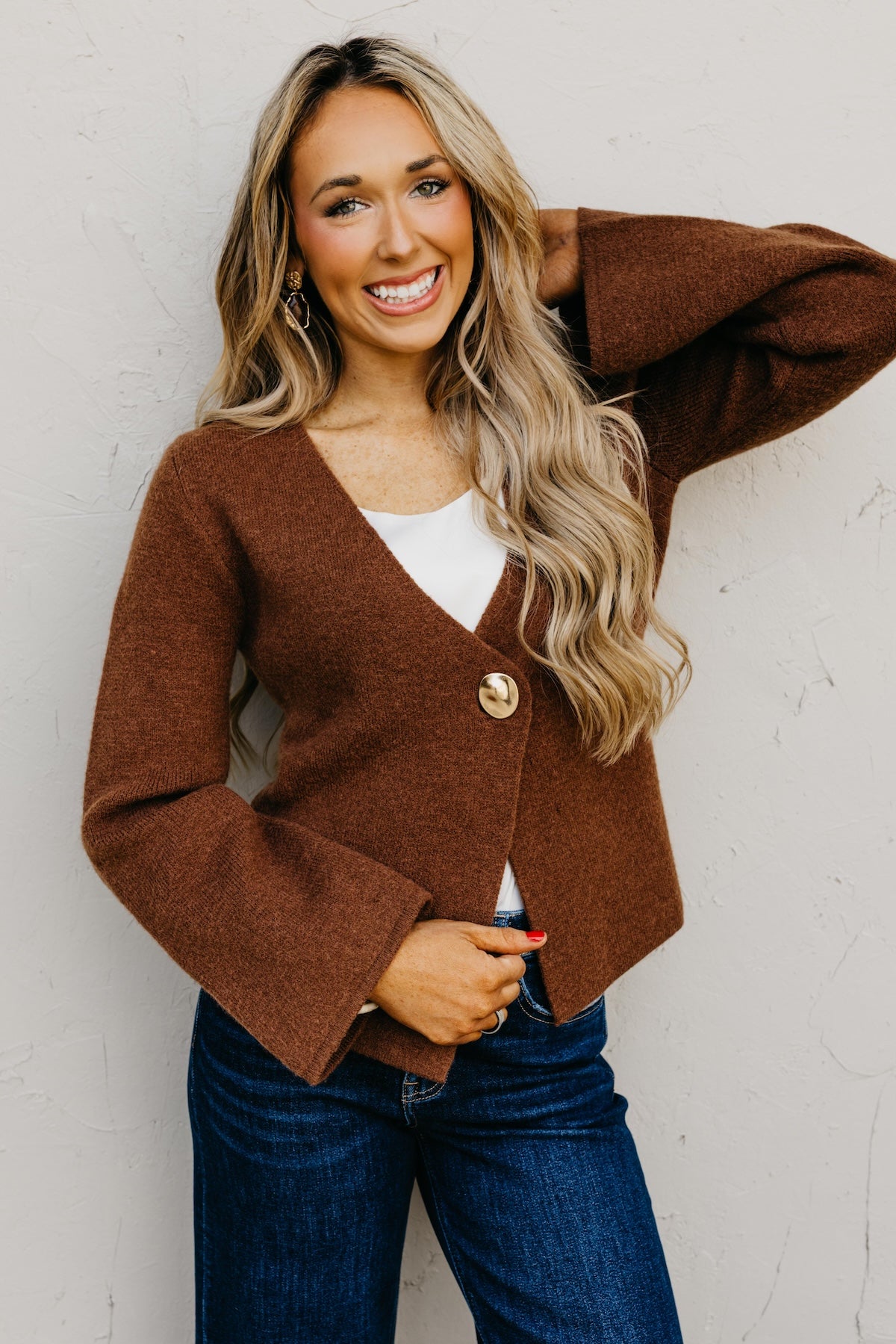 The Ameer Gold Button Cardigan