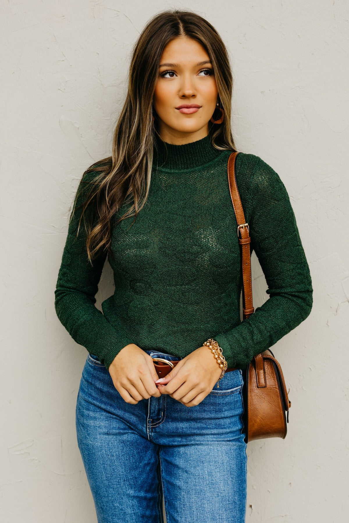 The Piper Floral Jacquard Mock Neck Sweater