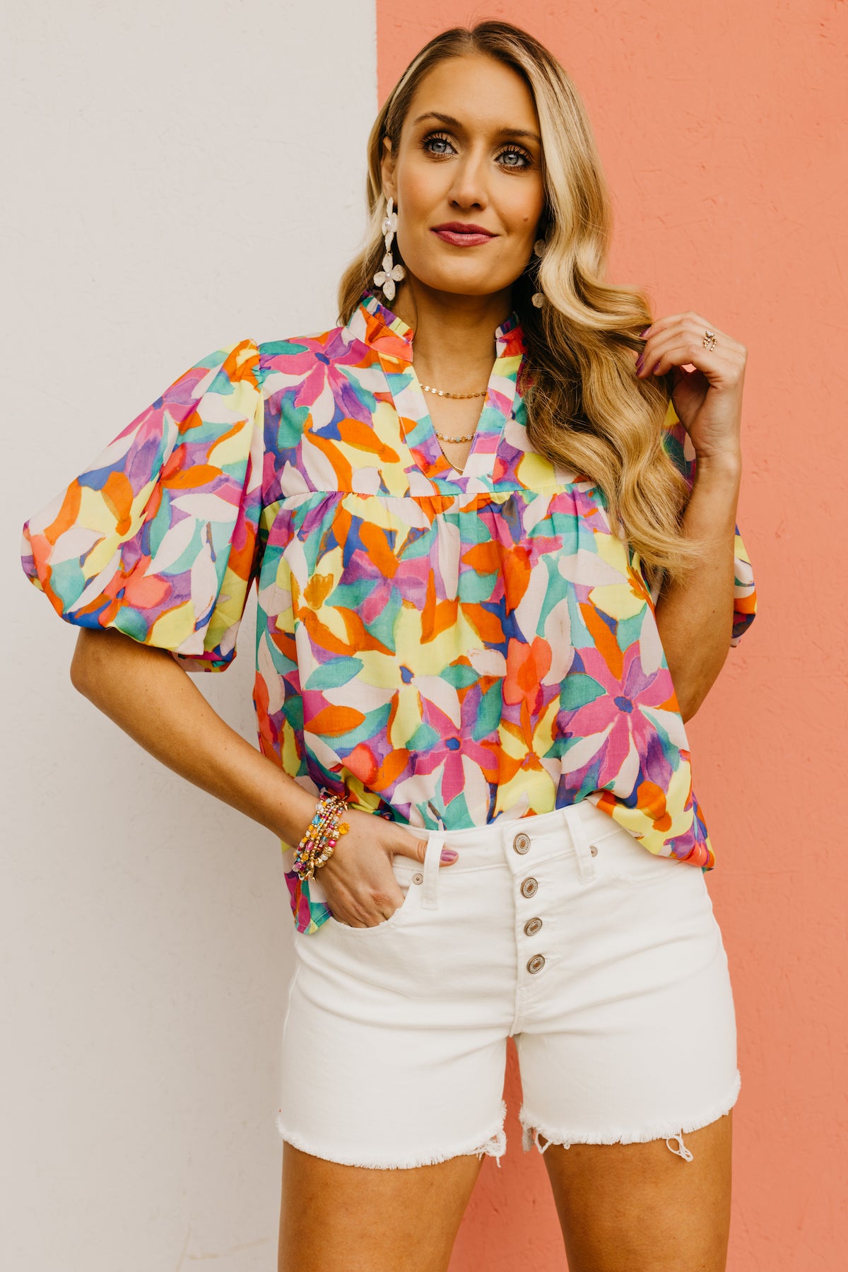 The Emely Puff Sleeve Floral Top