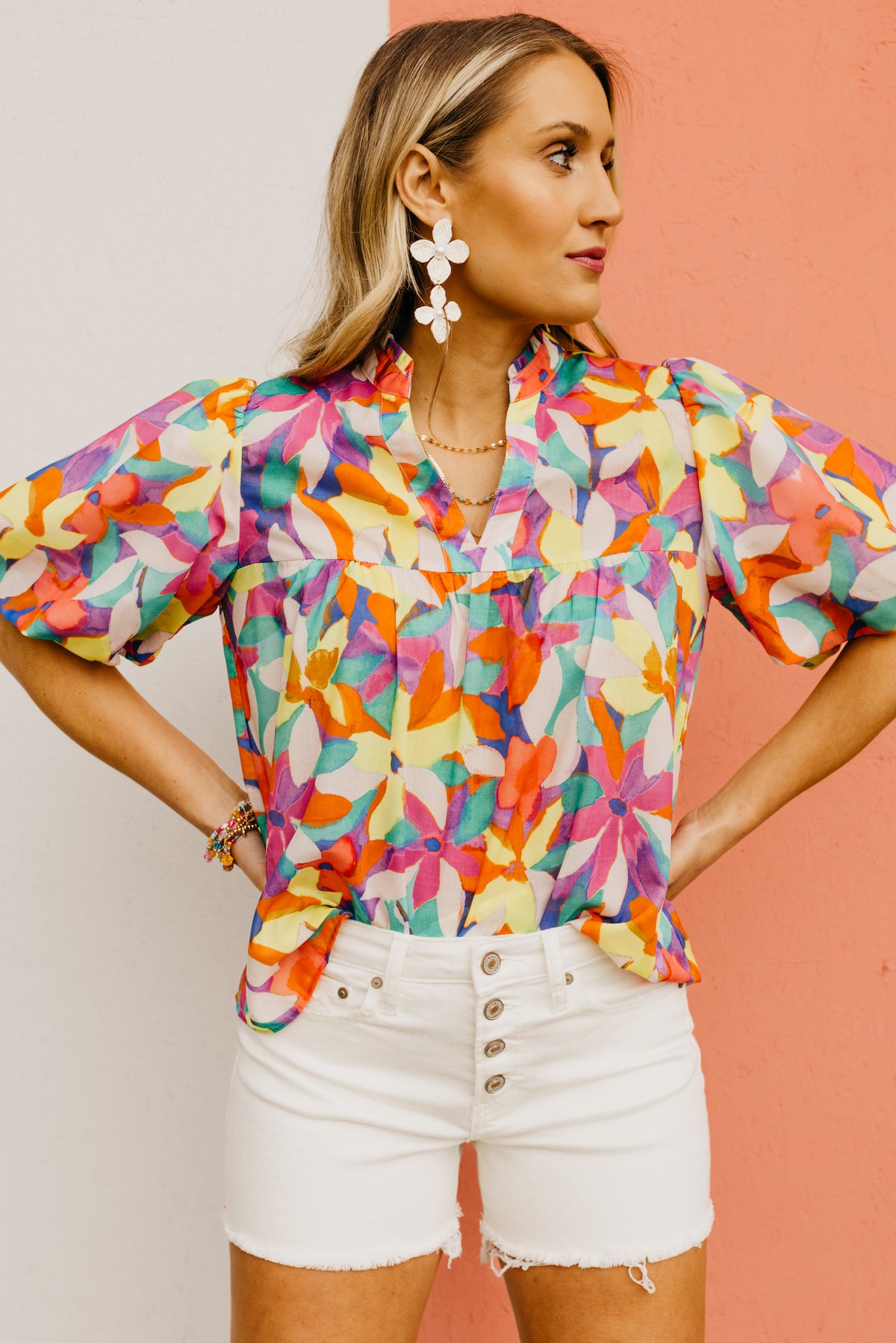 The Emely Puff Sleeve Floral Top