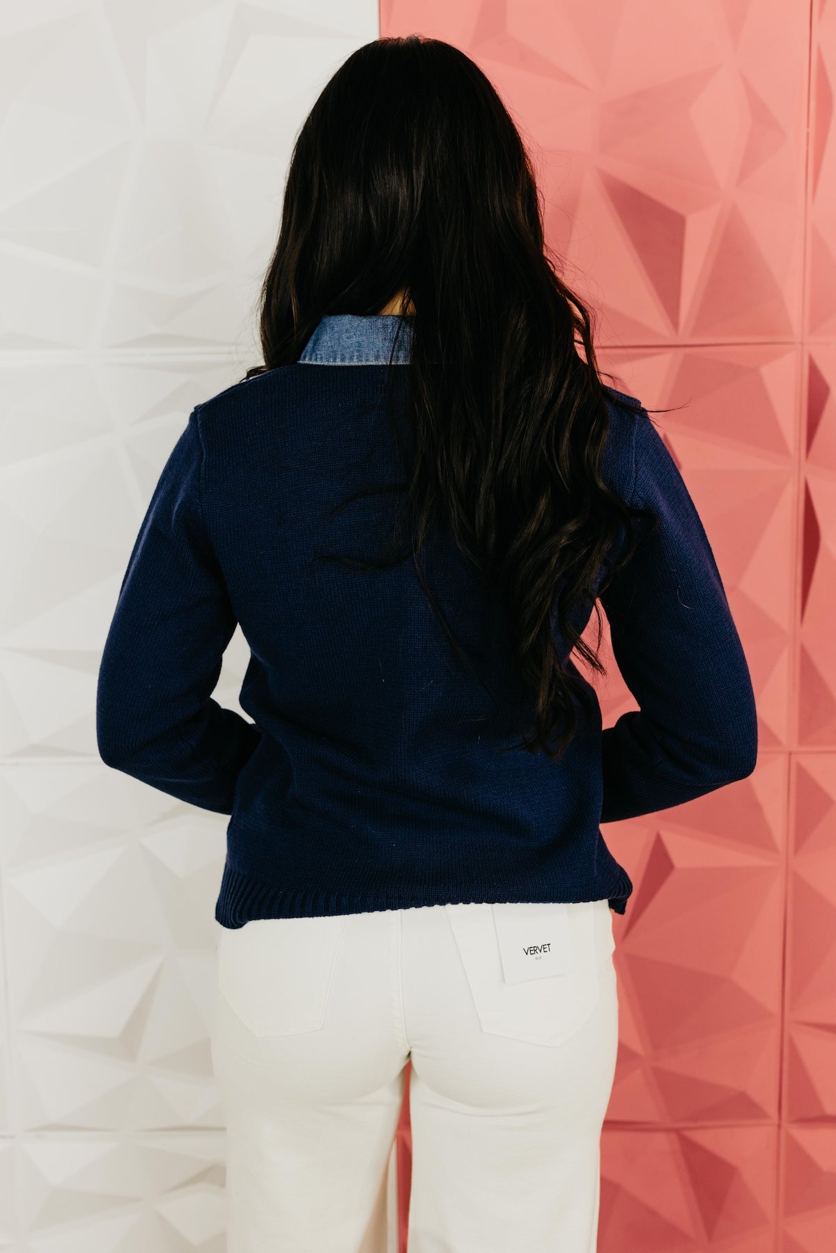 The Evan Chambray Contrast Sweater