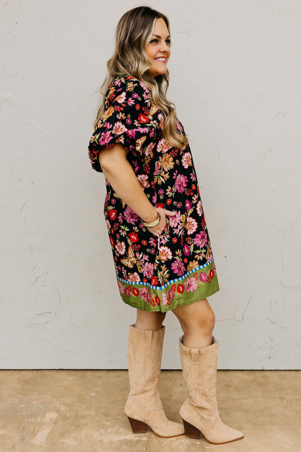 The Sadie Collared Button Down Floral Mini Dress