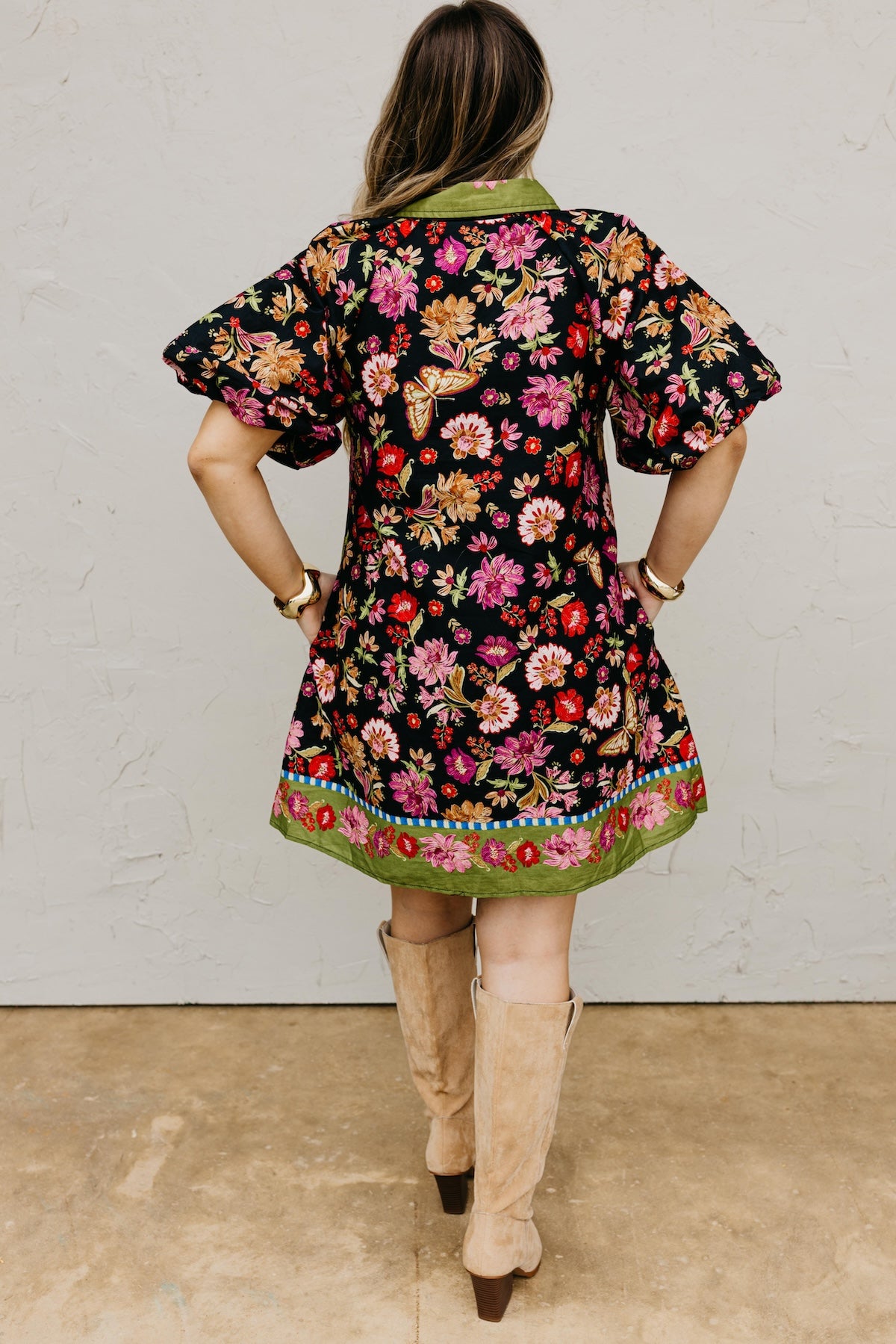 The Sadie Collared Button Down Floral Mini Dress