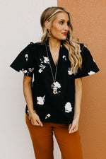 The Maxton Floral Ruffle Trim Woven Blouse